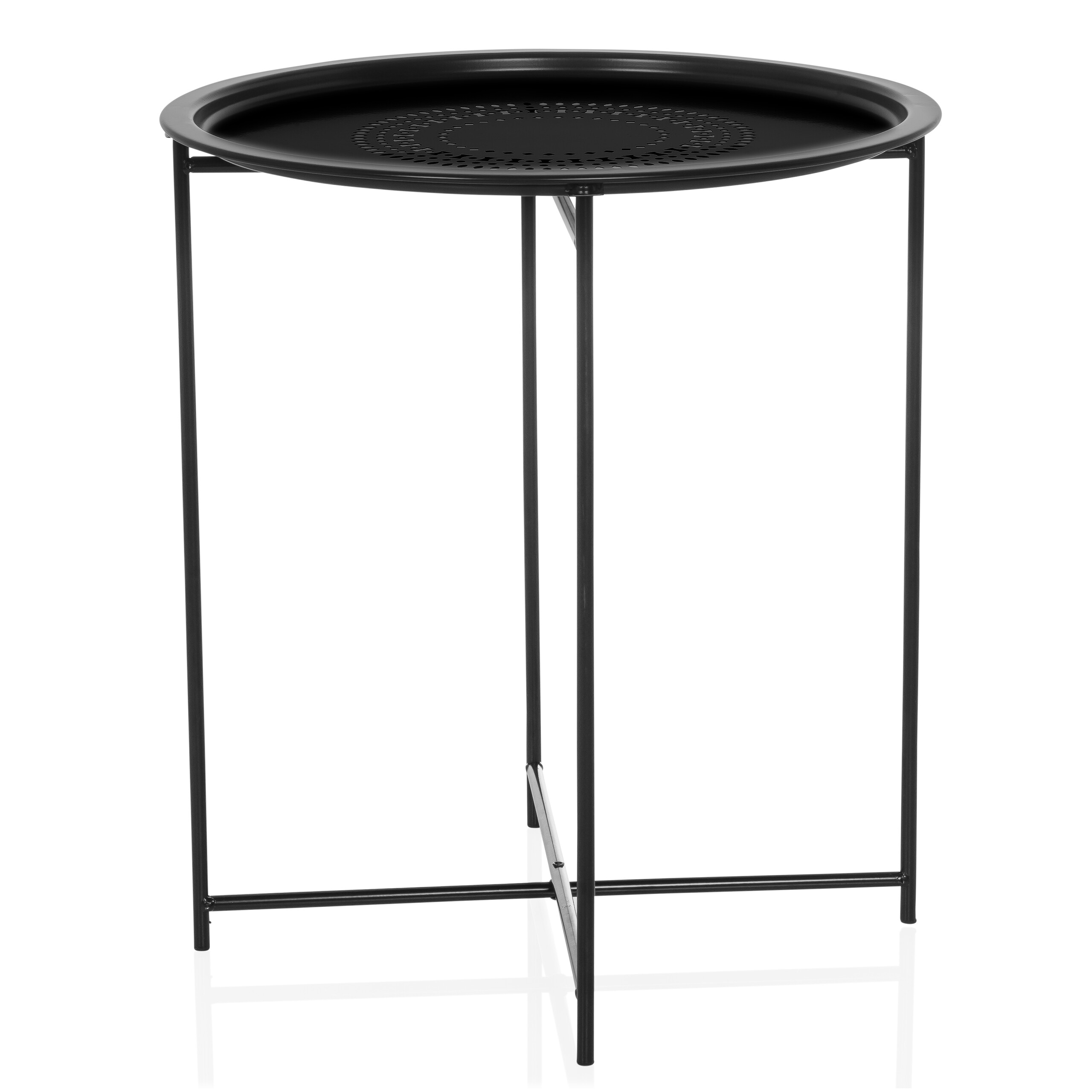 Side table / Coffee table / Sofa table ALLRUND Metal black hjh Living