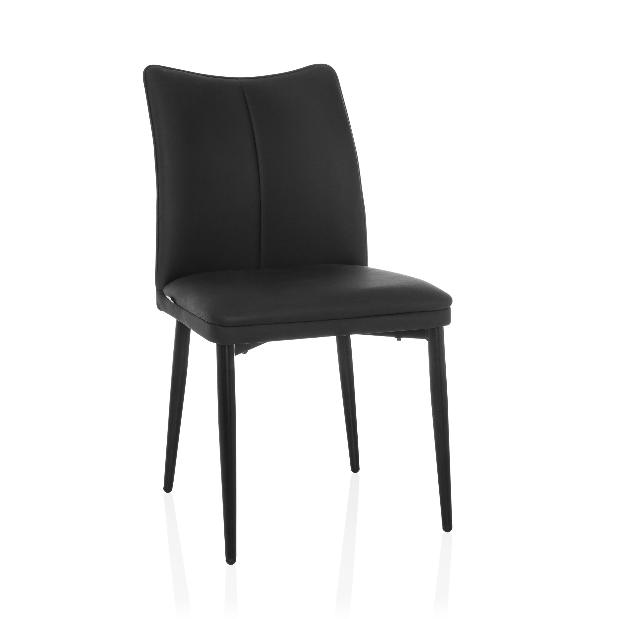 VISETO Sedia da pranzo ecopelle nero