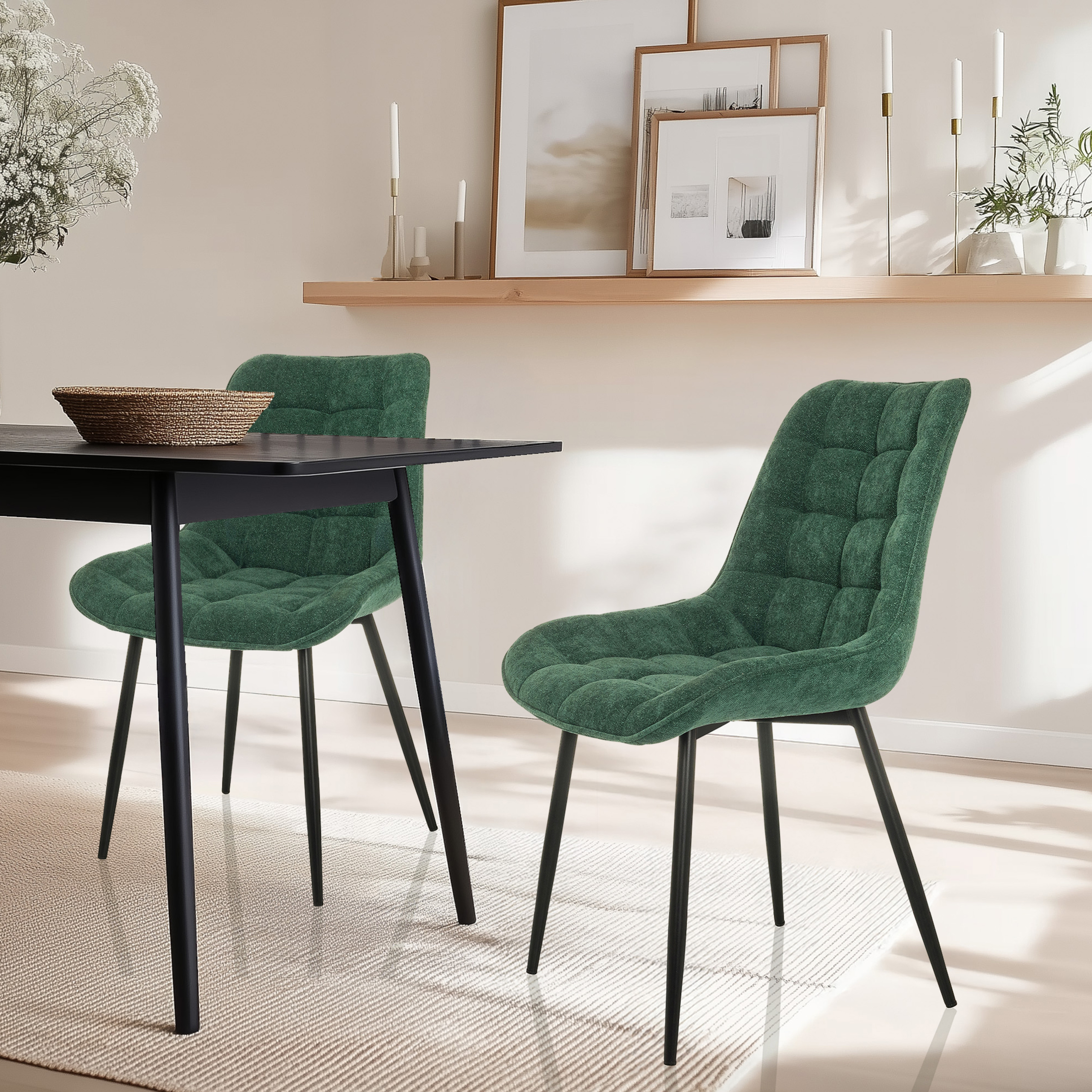 ELARIS Dining chair fabric green