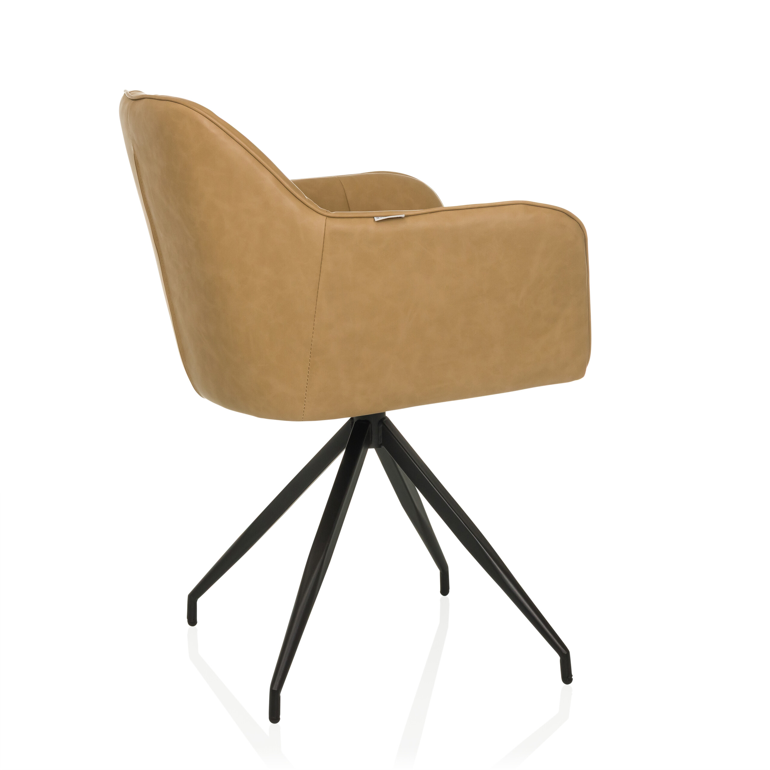 ELVERUM SPU Dining chair Faux leather Light brown