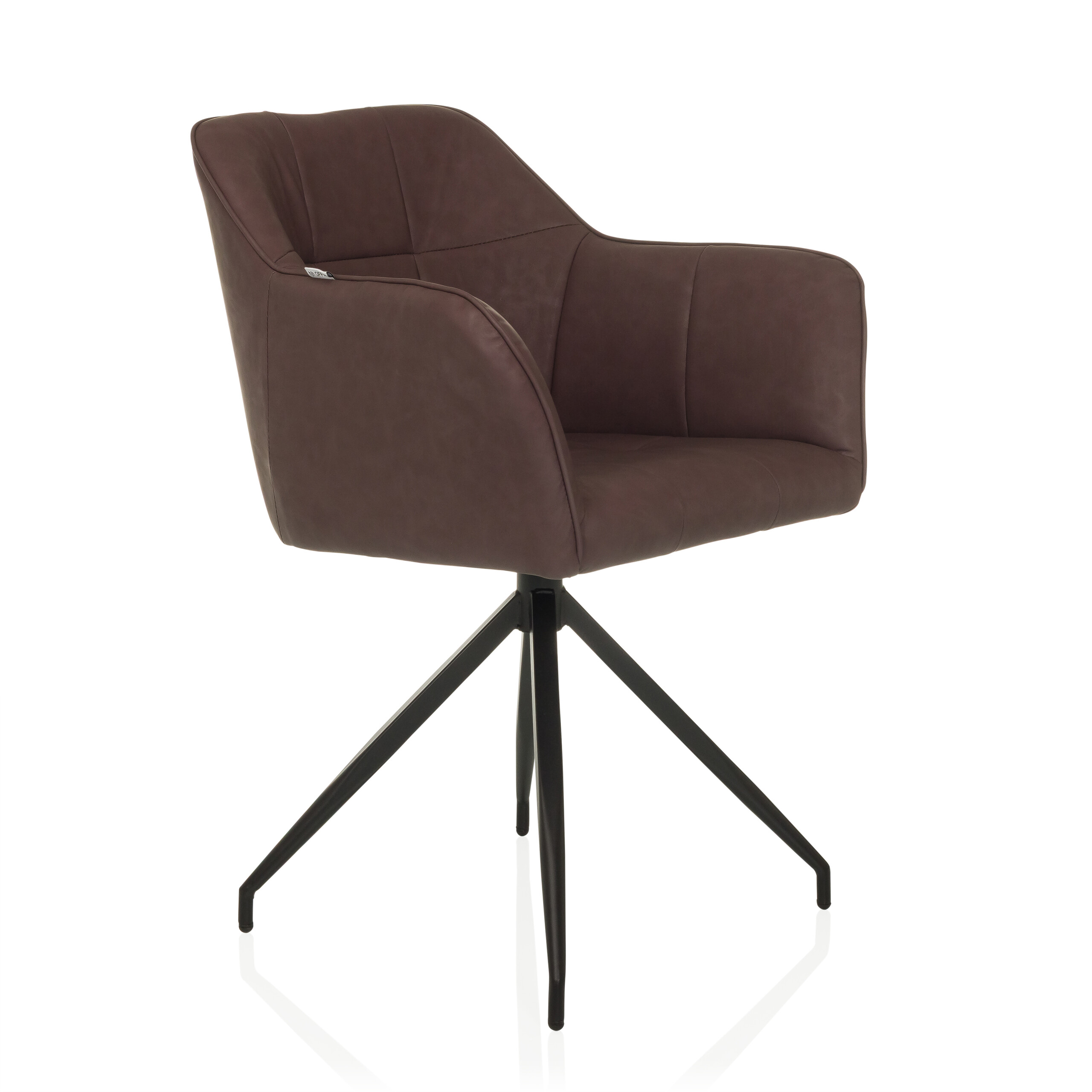 ELVERUM SPU Dining chair Faux leather Dark brown