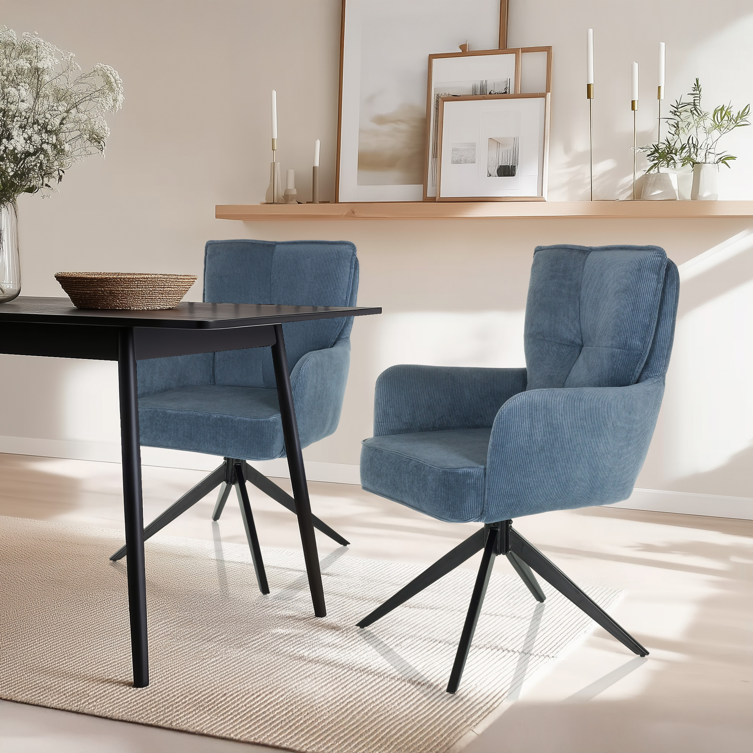 TARUGO Drehstuhl Stoff Blau
