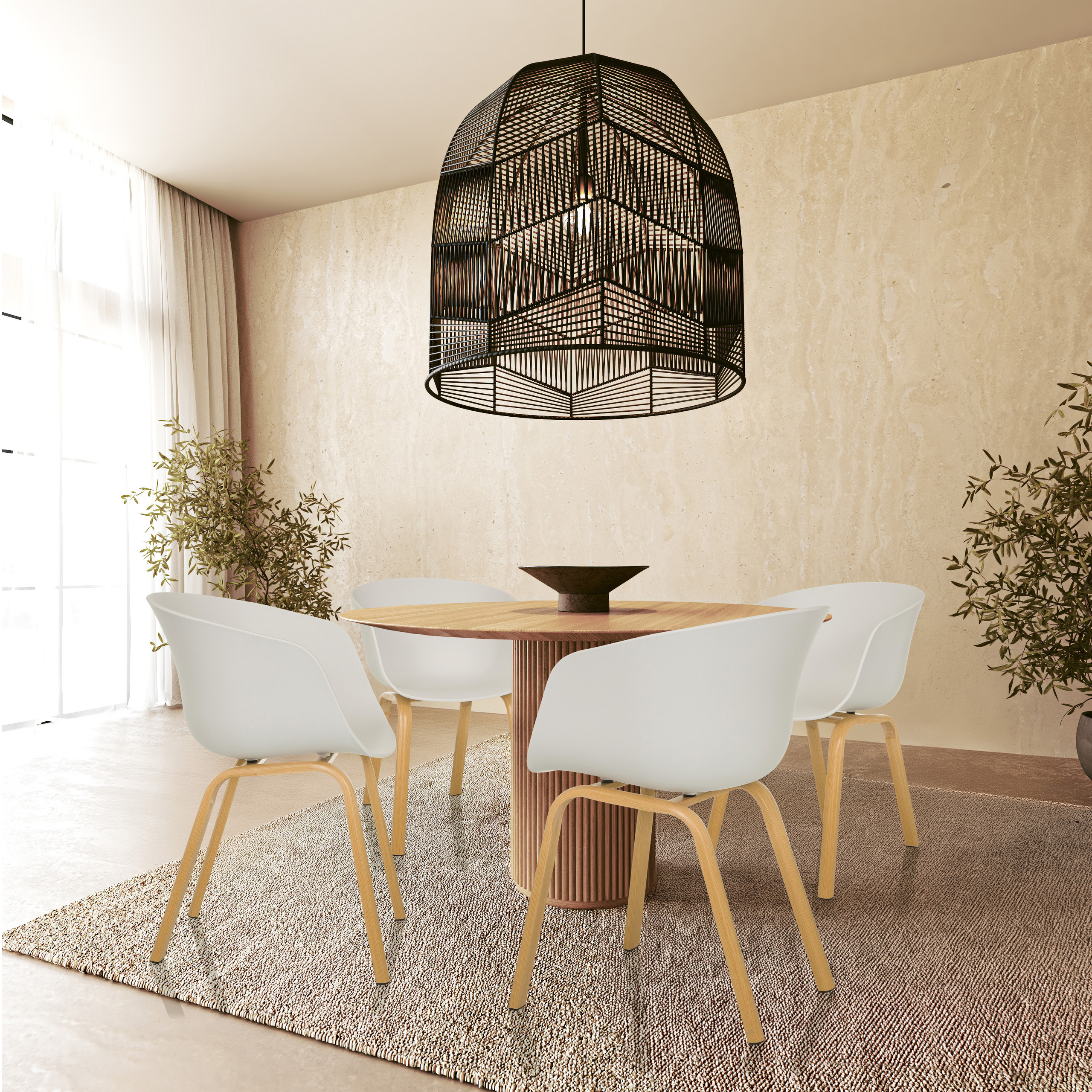 Dining chair / Shell chair OSLO W plastic white hjh Wohnen
