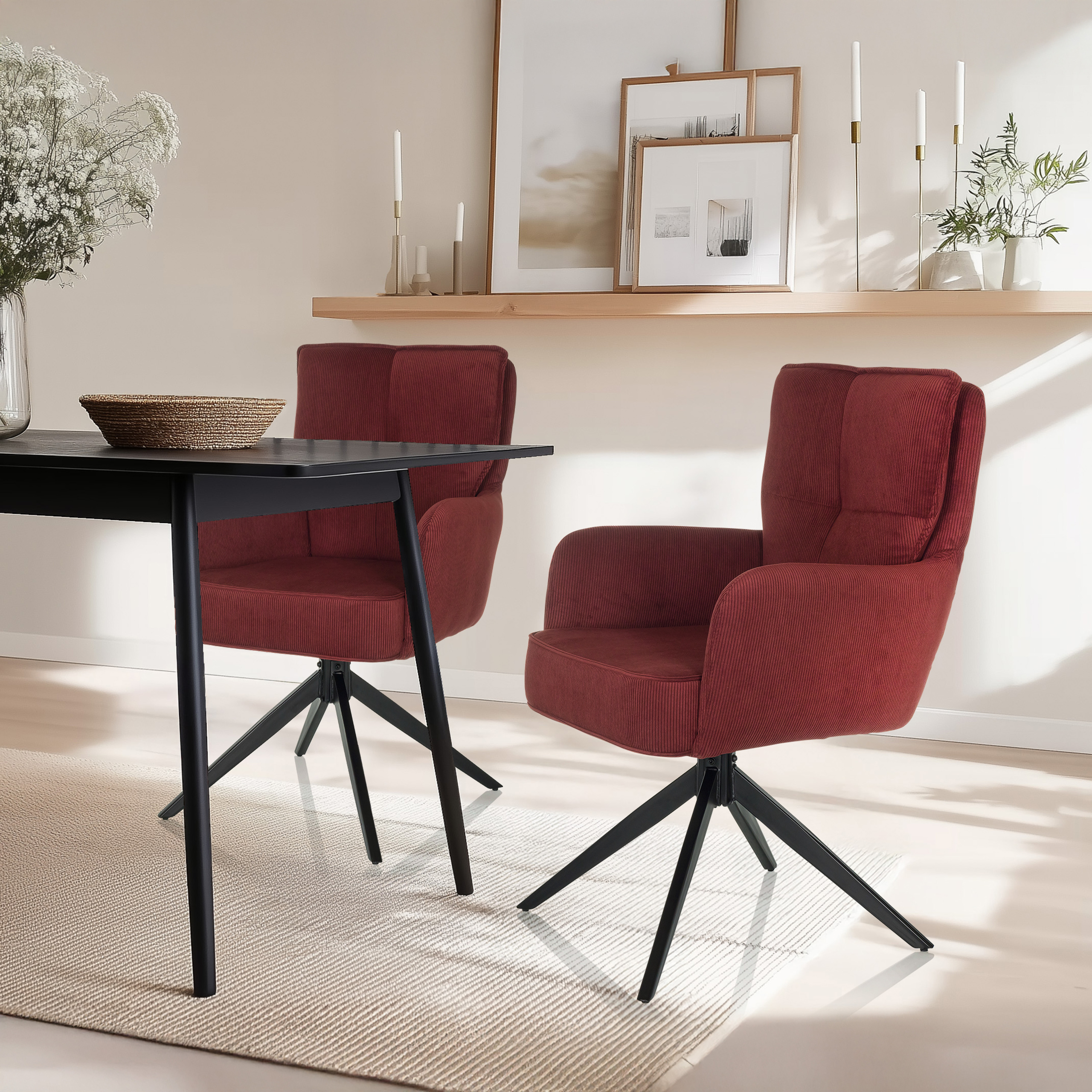 TARUGO Swivel chair fabric Red