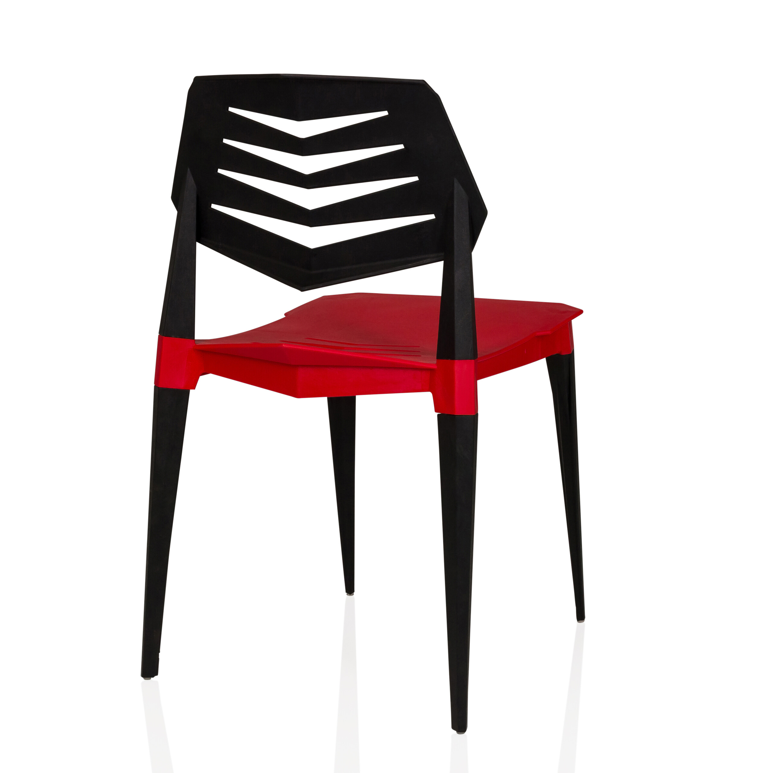 Flecharo Esszimmerstuhl Kunststoff Schwarz Rot