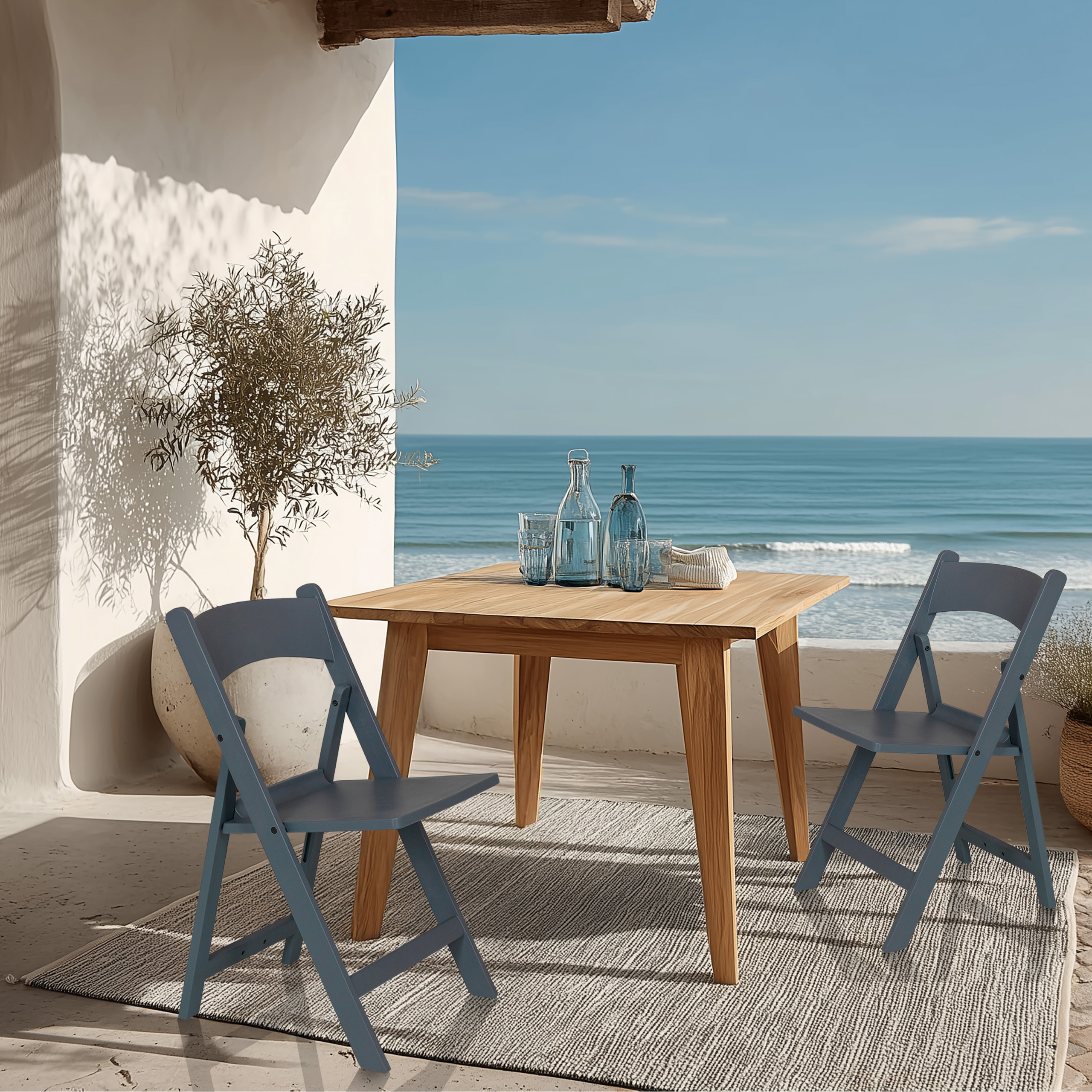 2x Travano Garden Chair Plastic Grey