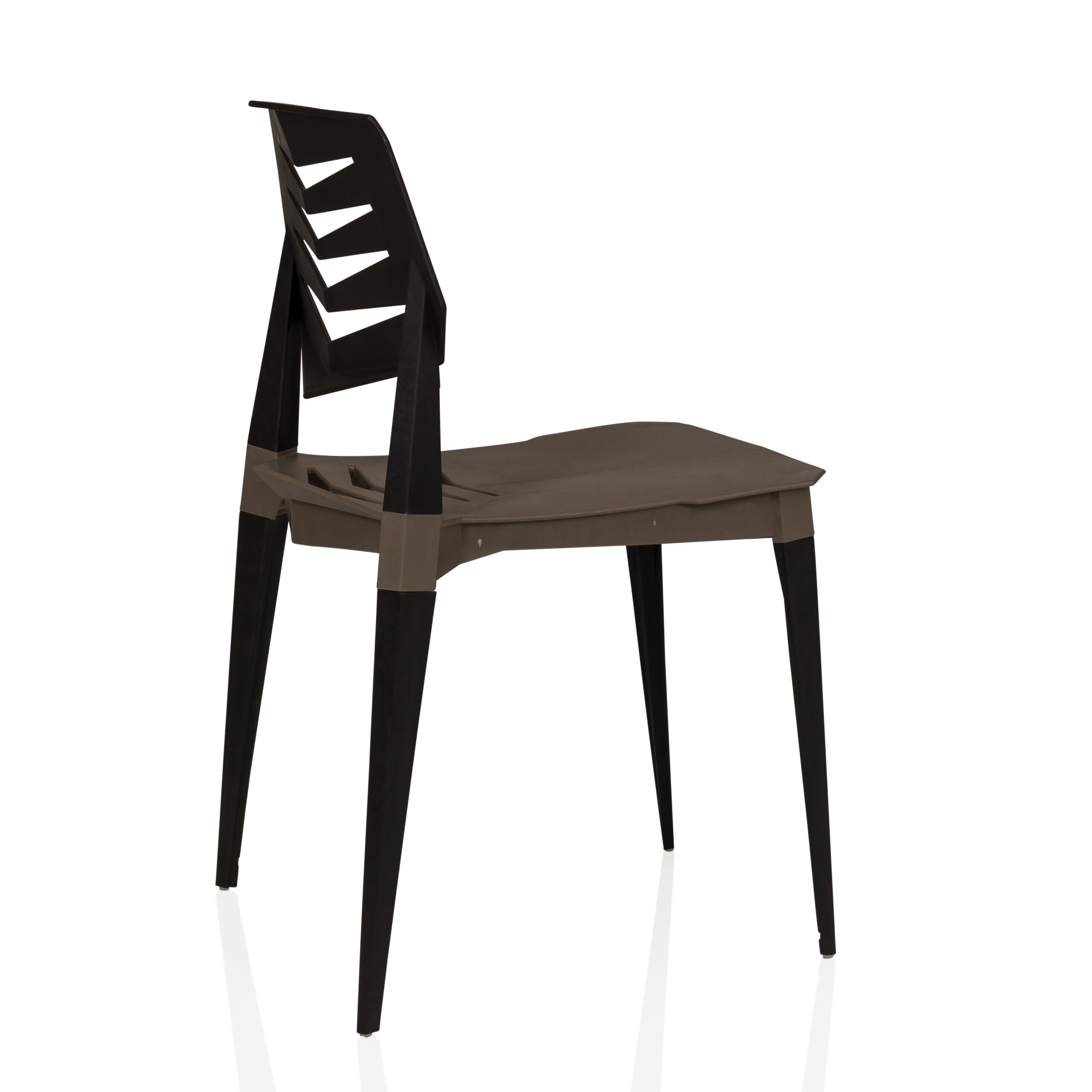 Flecharo Esszimmerstuhl Kunststoff Schwarz Braun