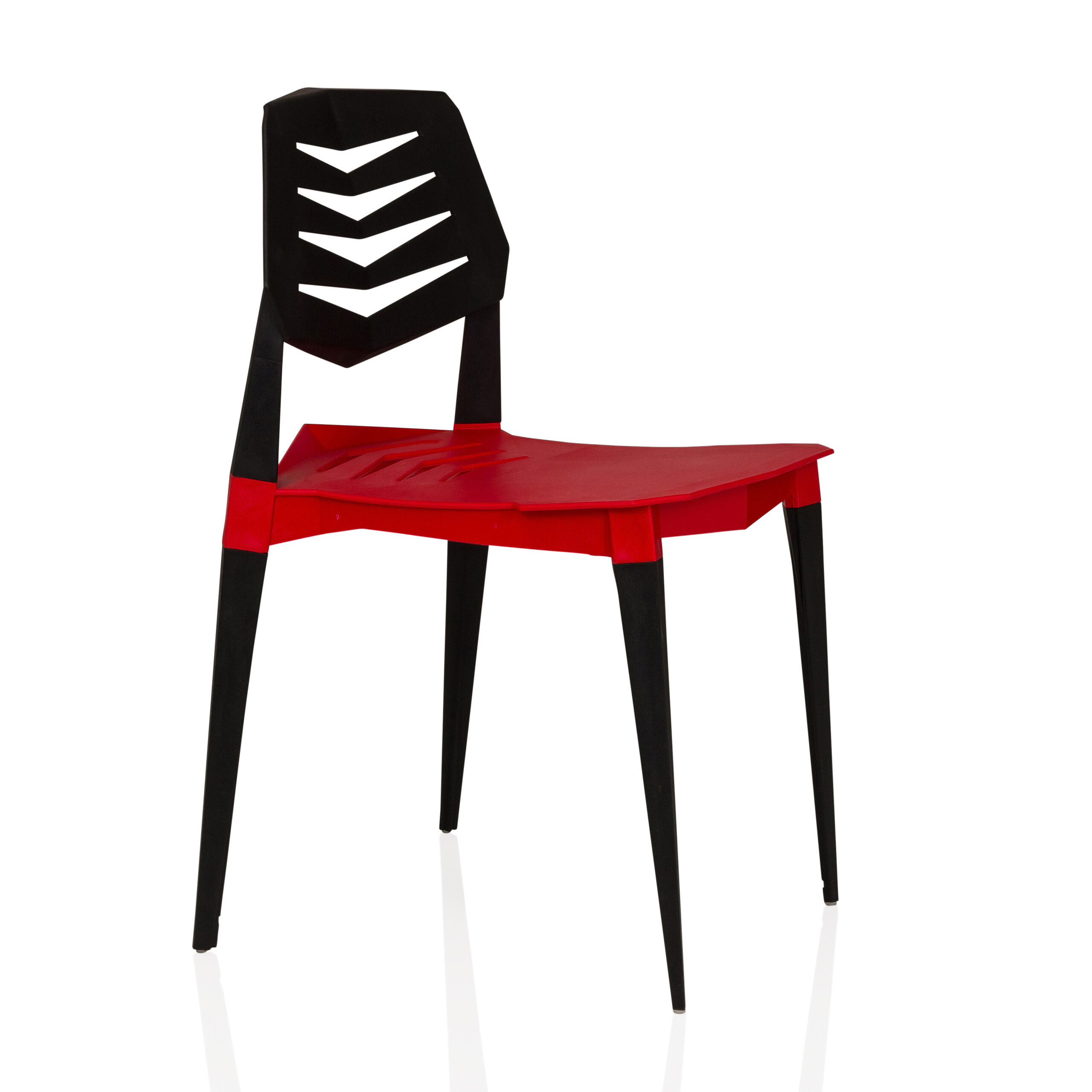 Flecharo Esszimmerstuhl Kunststoff Schwarz Rot