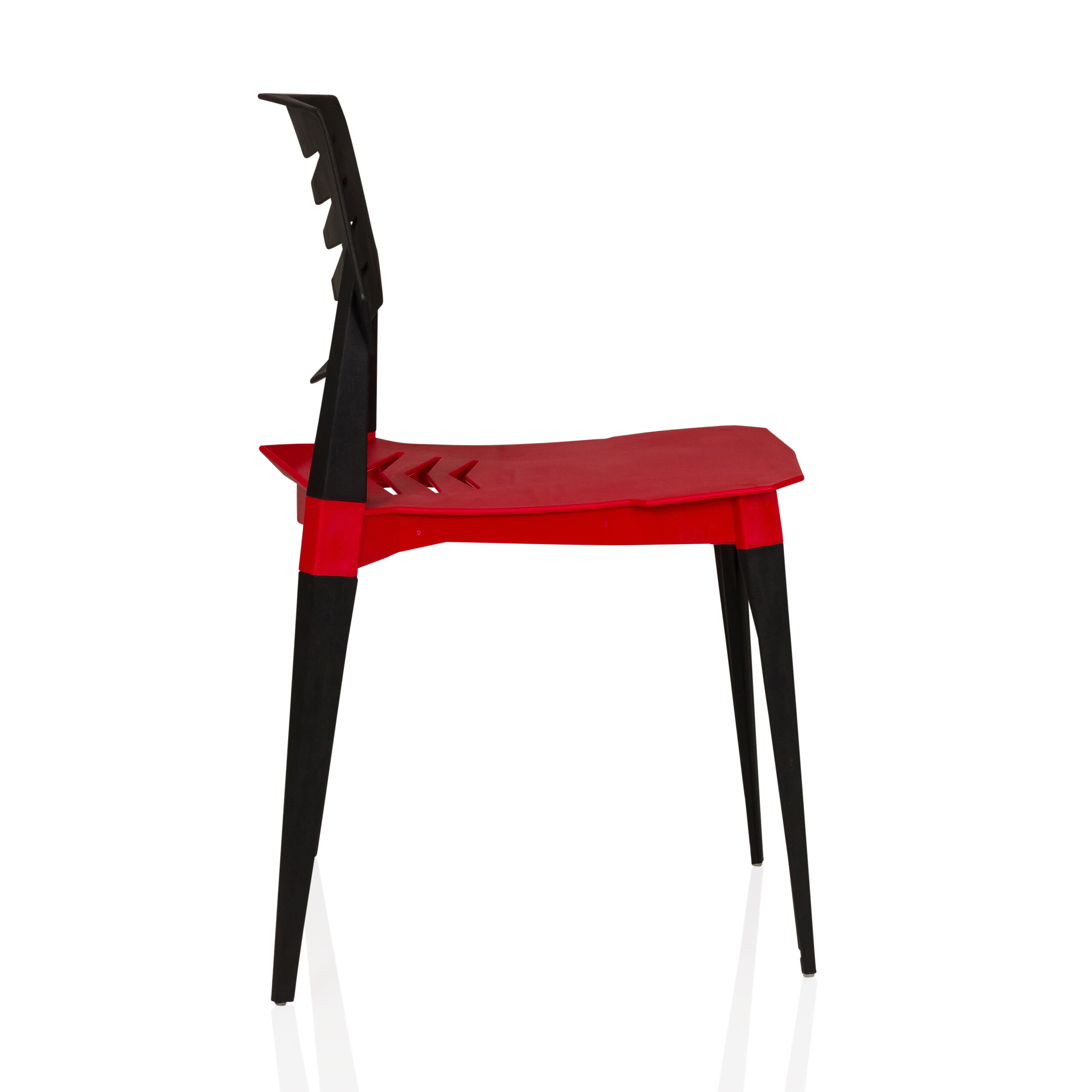 Flecharo Esszimmerstuhl Kunststoff Schwarz Rot