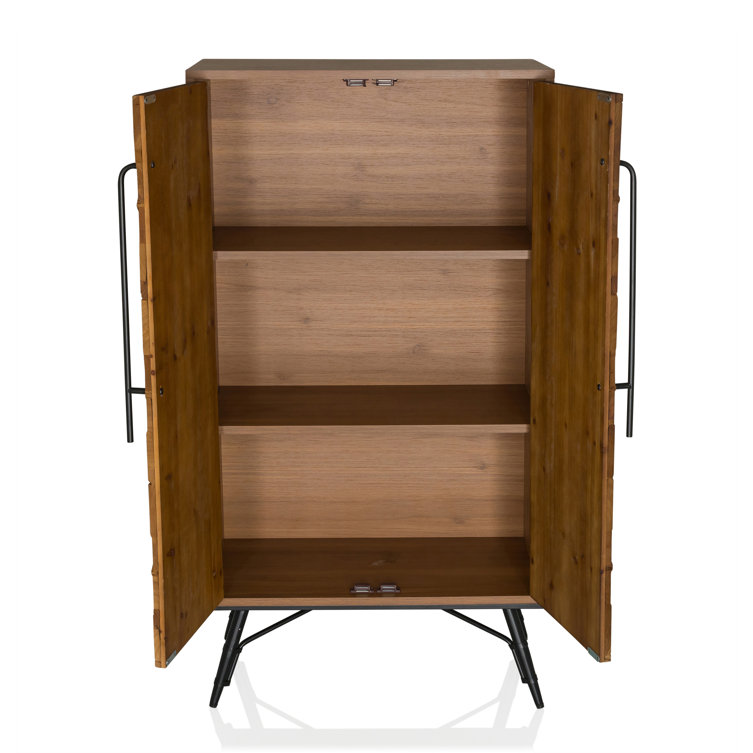 Highboard / Chest of drawers SANTJAGO WOOD HIGH 63x32x117 cm 2 doors Solid fir hjh LIVING