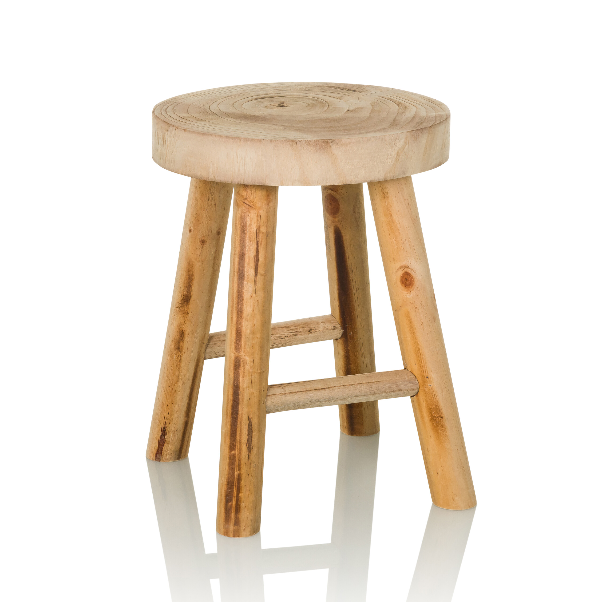 Holzhocker / Sitzhocker RUSTIKO W Paulownia-Holz hjh Wohnen

(Translation: Wooden stool / Seat stool RUSTIKO W Paulownia wood hjh Living)