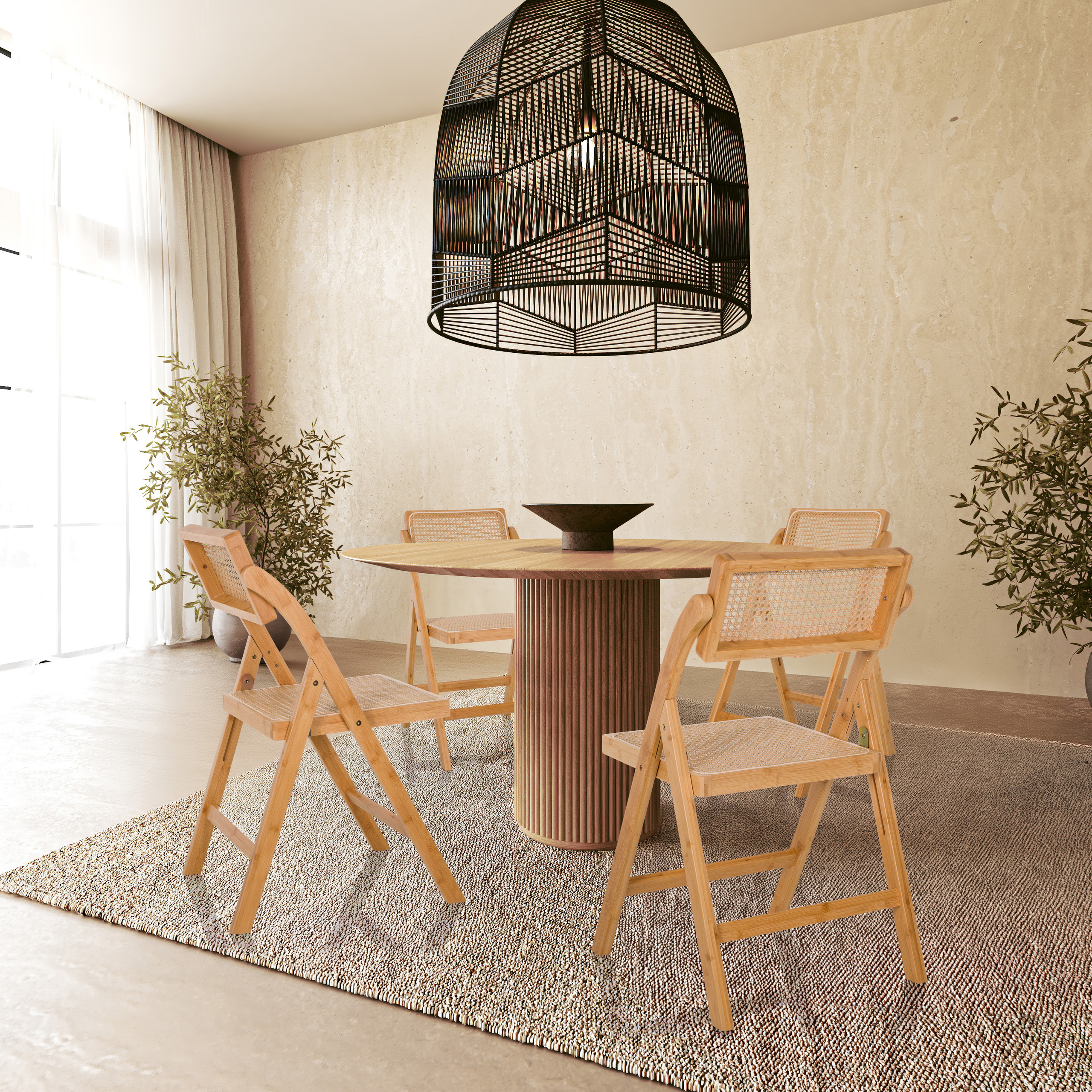 TUDELA BAMBOO Folding chair Rattan