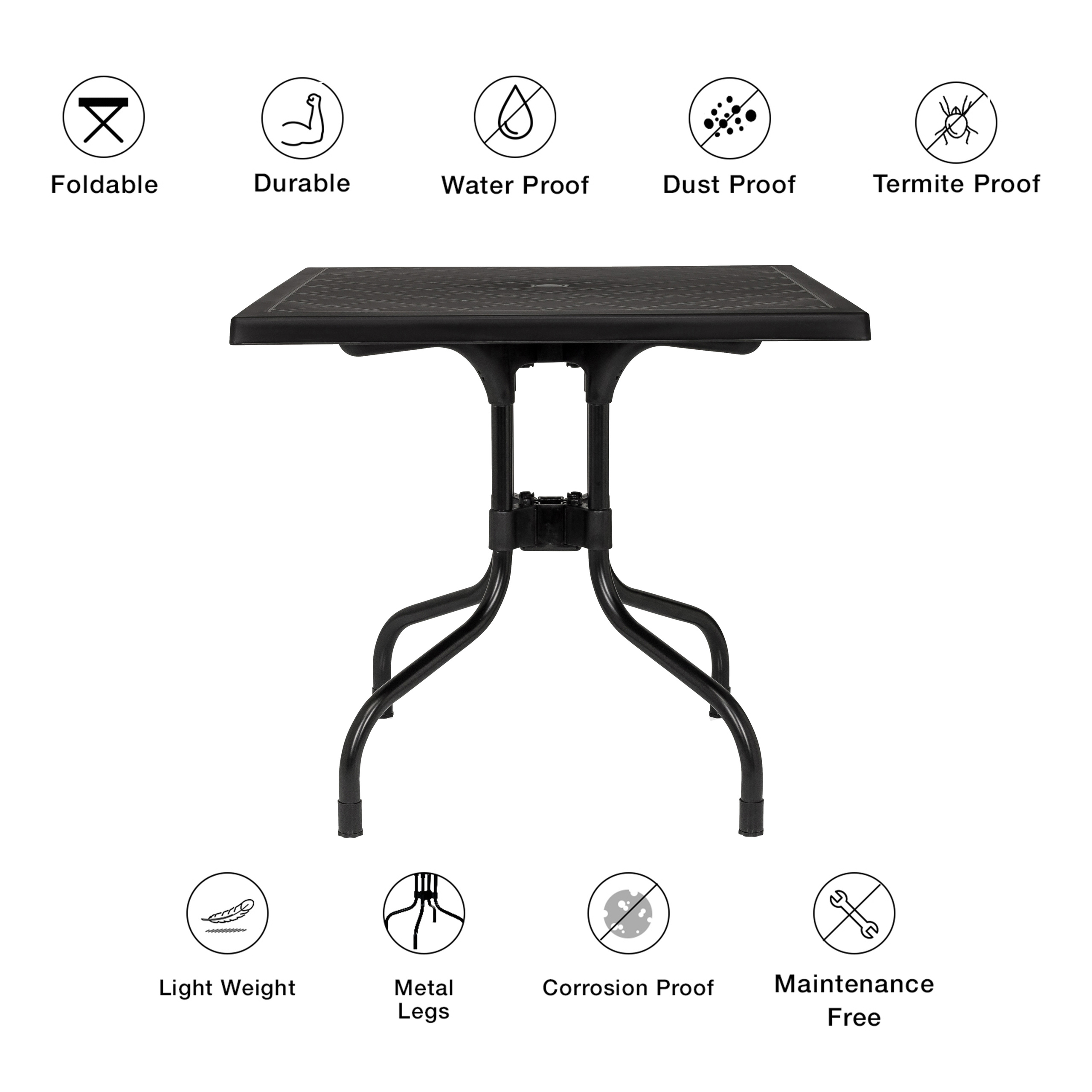 Travano T1 Garden table Plastic Black