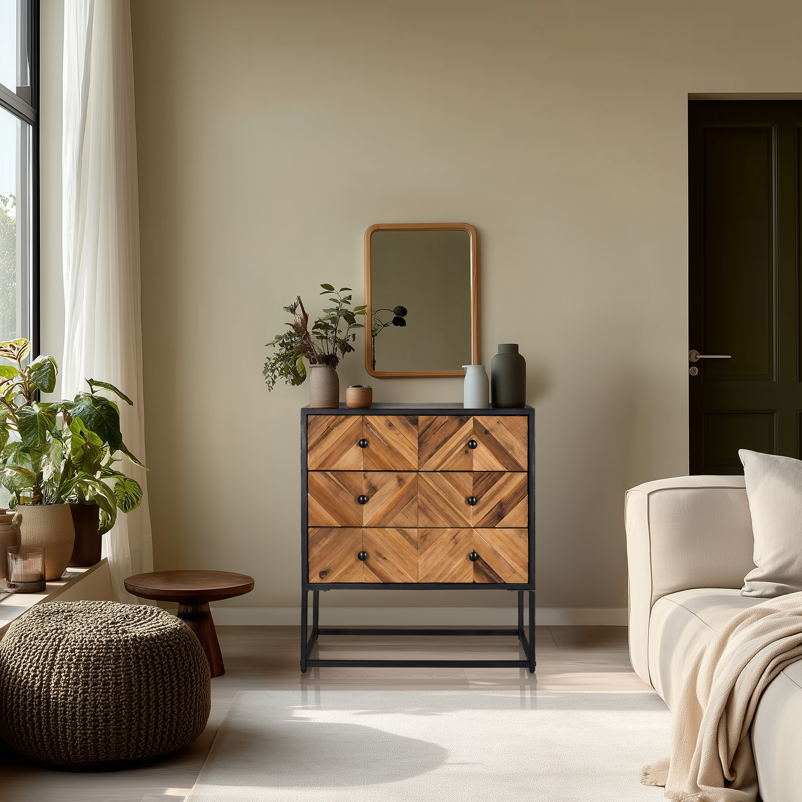 SANTJAGO BLACK SUN Chest of drawers Fir wood