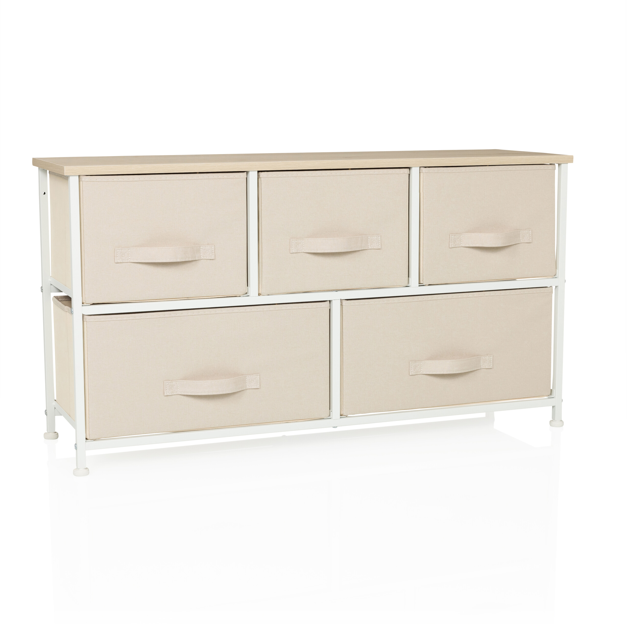 FOLDAR Kommode mit 5 Fächern Beige