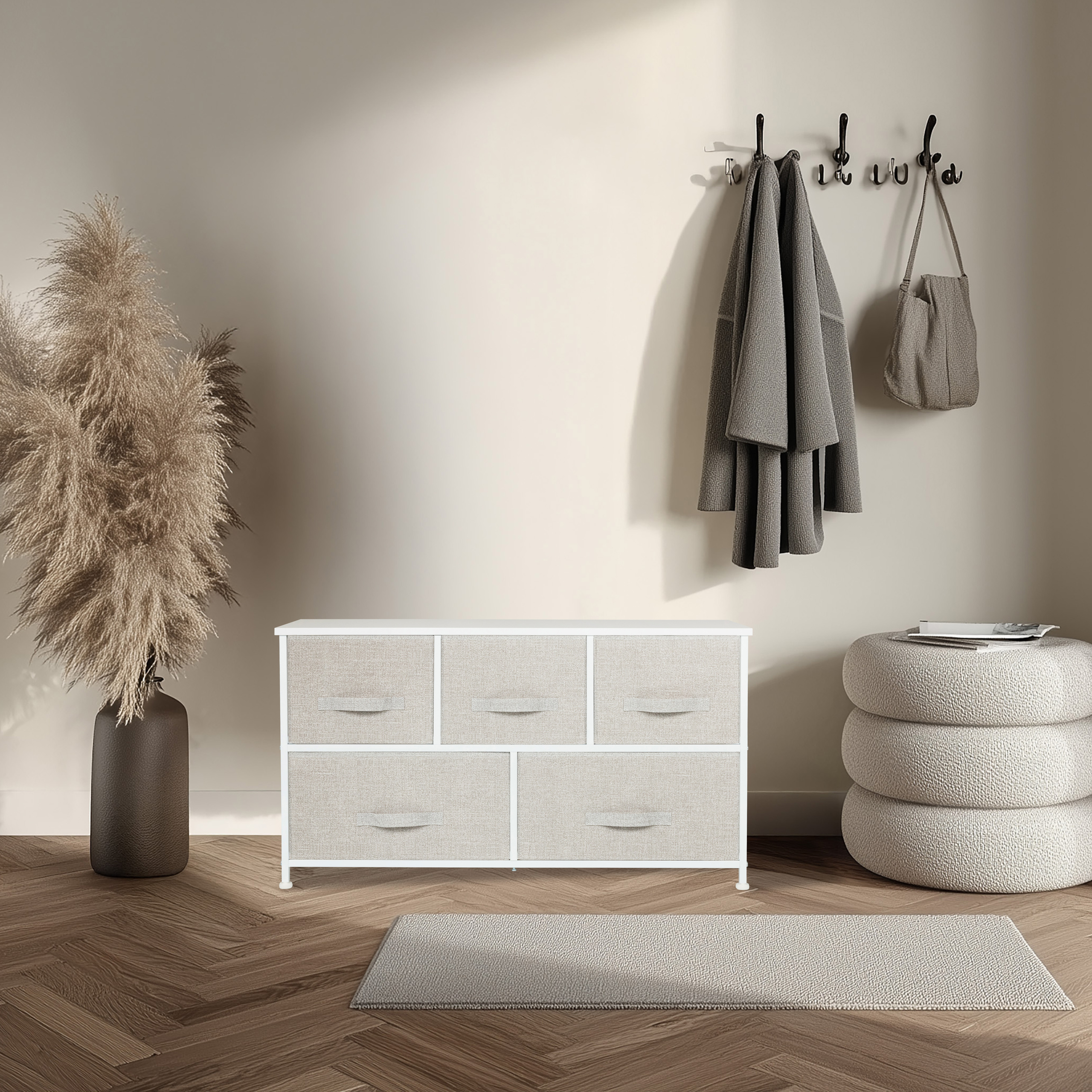 FOLDAR chest of drawers with 5 drawers Grey