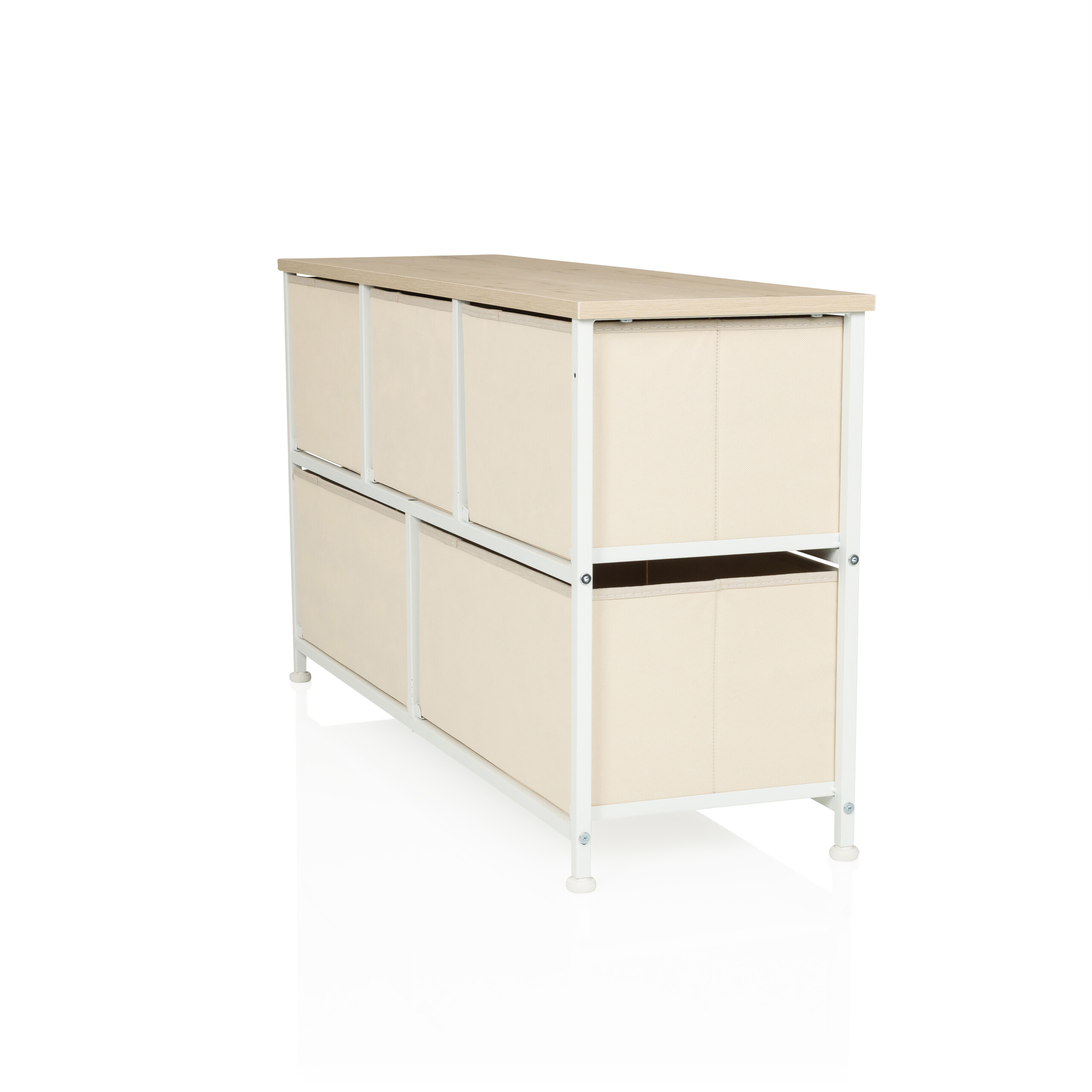 FOLDAR Kommode mit 5 Fächern Beige