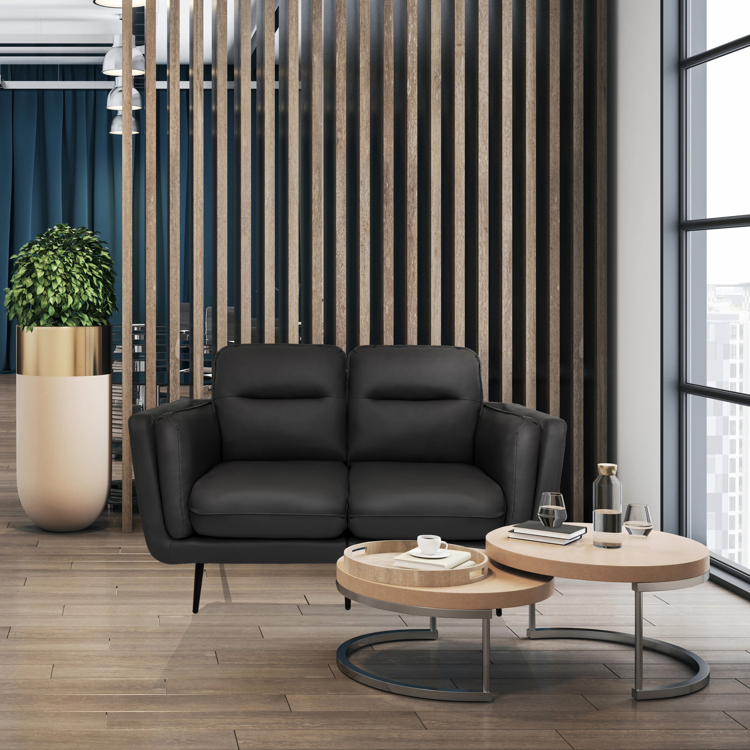 VINTALUX 2-seater sofa faux leather grey