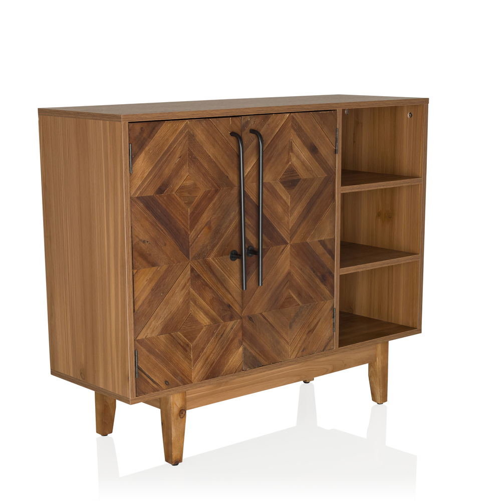 Chest of drawers SANTJAGO WOOD L 95x32x79.5 cm 2 doors 3 compartments Solid fir hjh LIVING