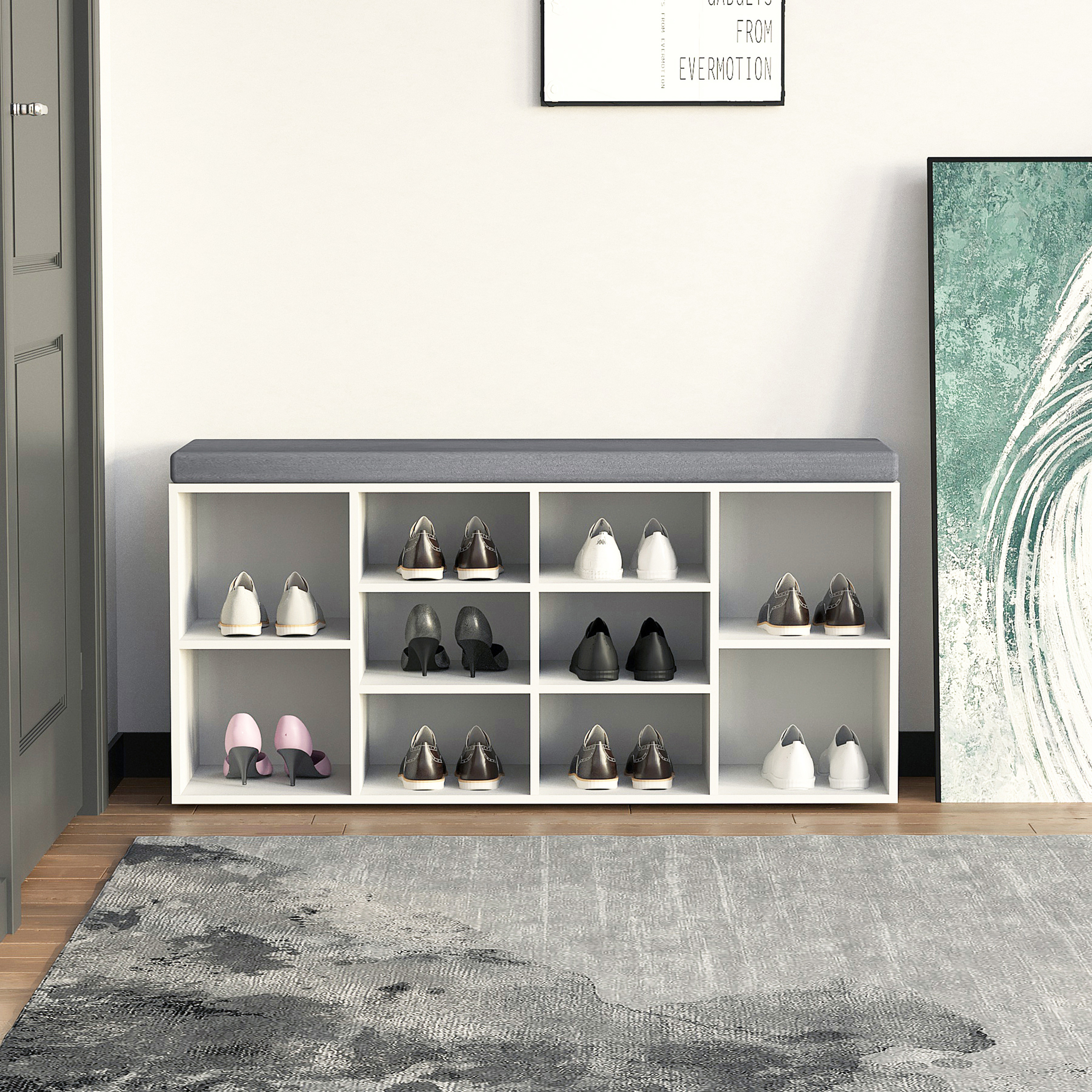ESTHA 10 Shoe Rack White