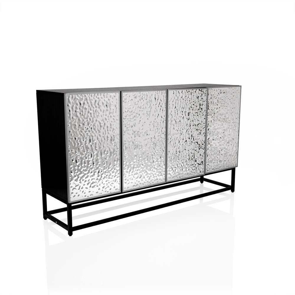 METALLIO Sideboard mit 4 Türen Silber