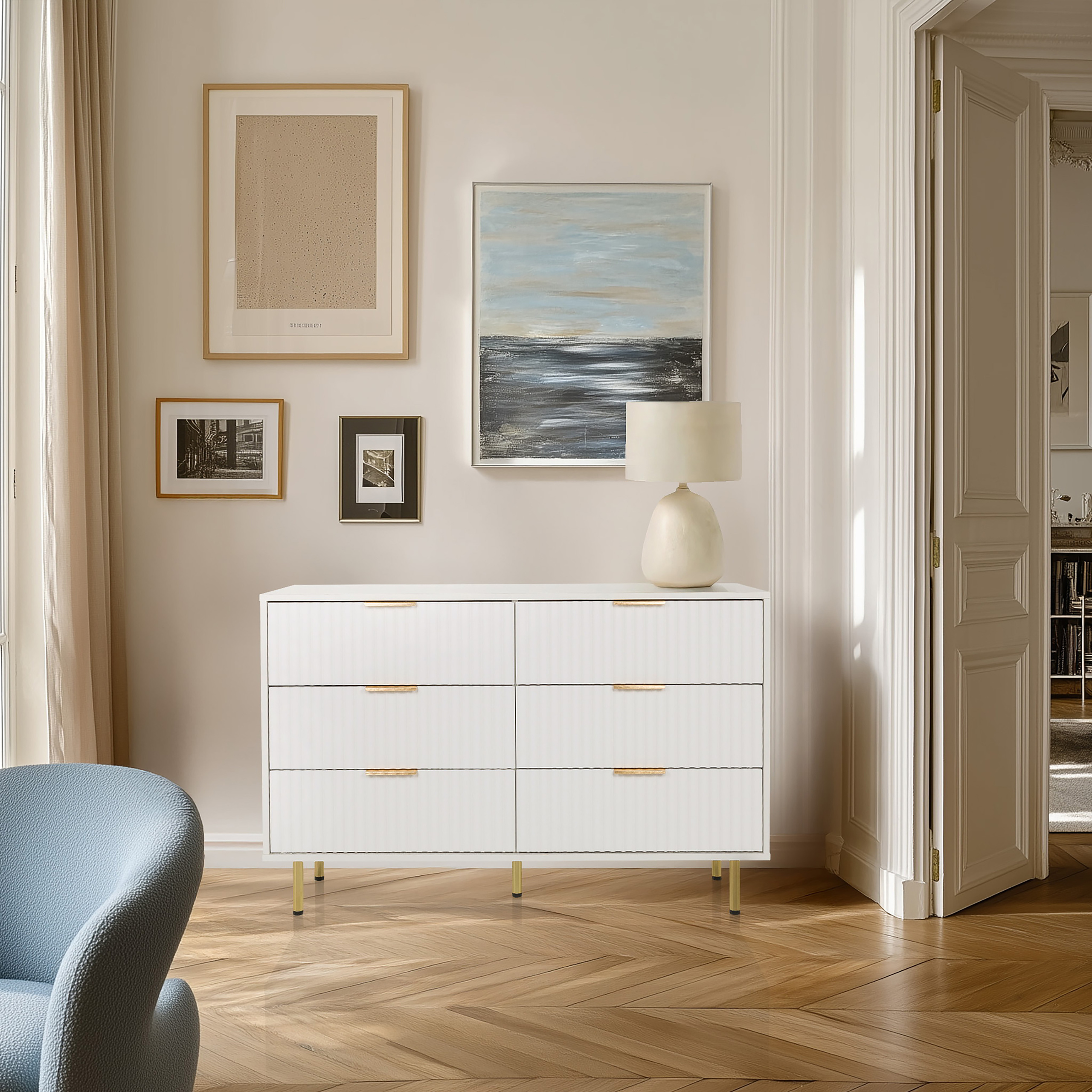 HJELLE White chest of drawers