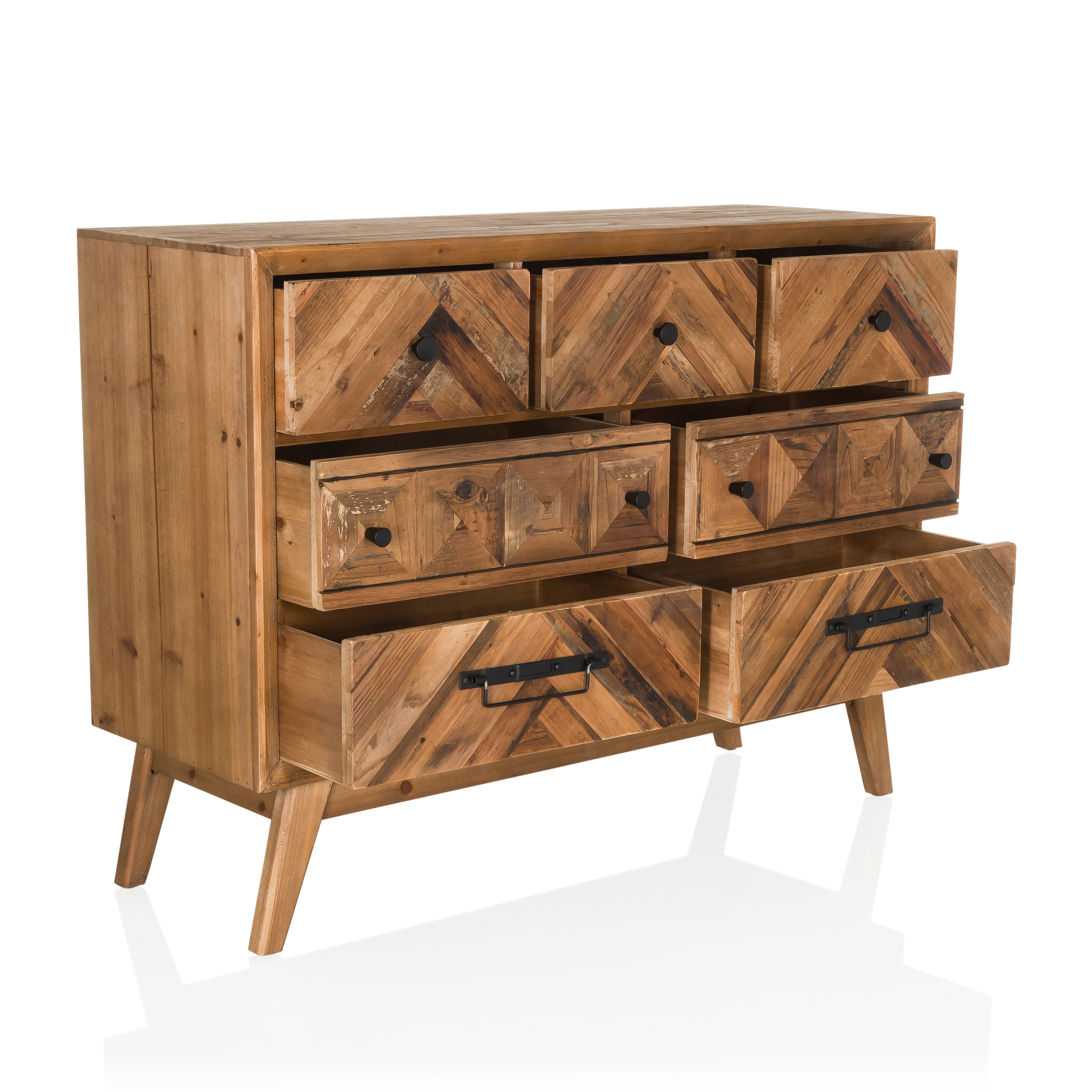 SANTJAGO WOOD XL Chest of drawers with 7 drawers Fir wood