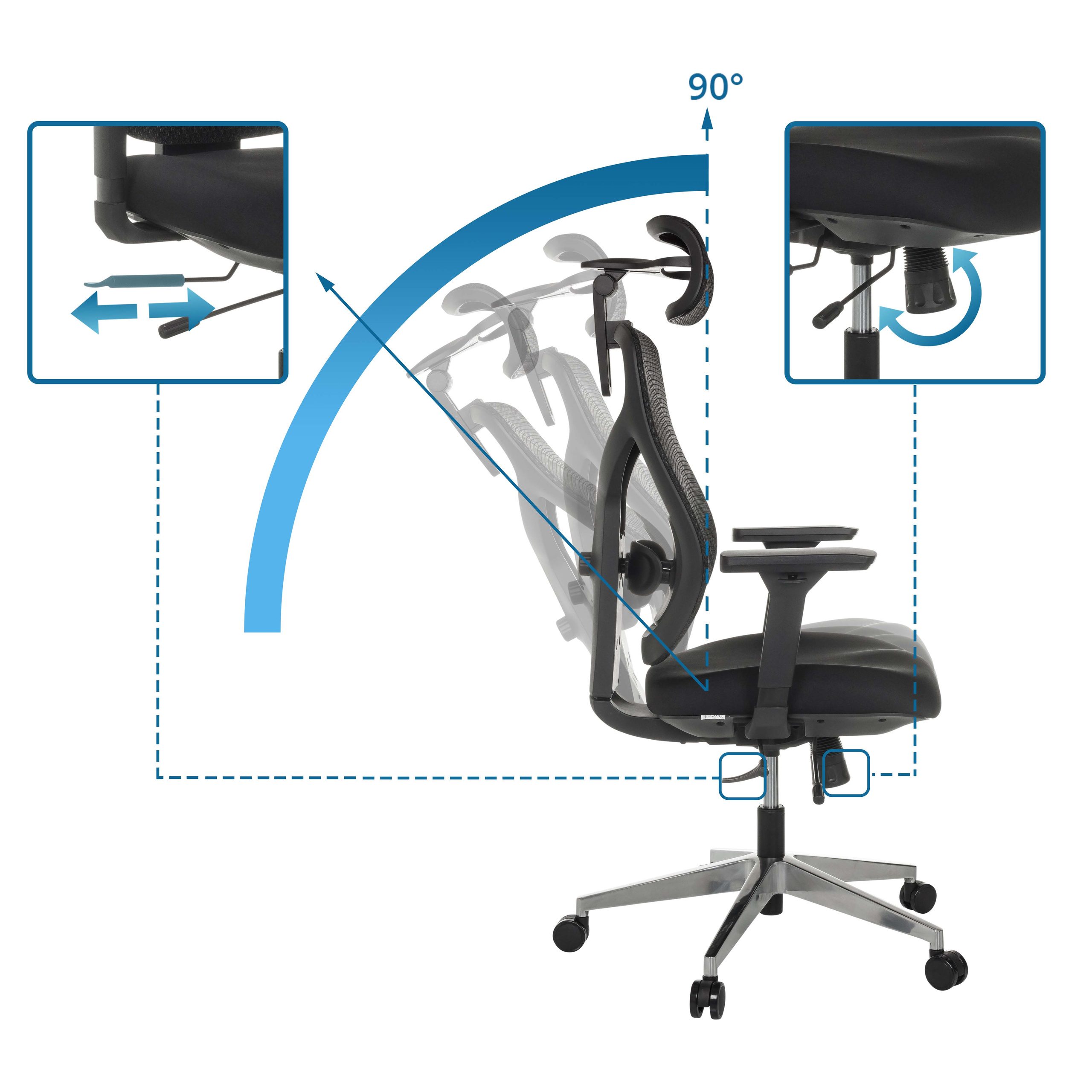 CASSILIS B Office chair Mesh Black