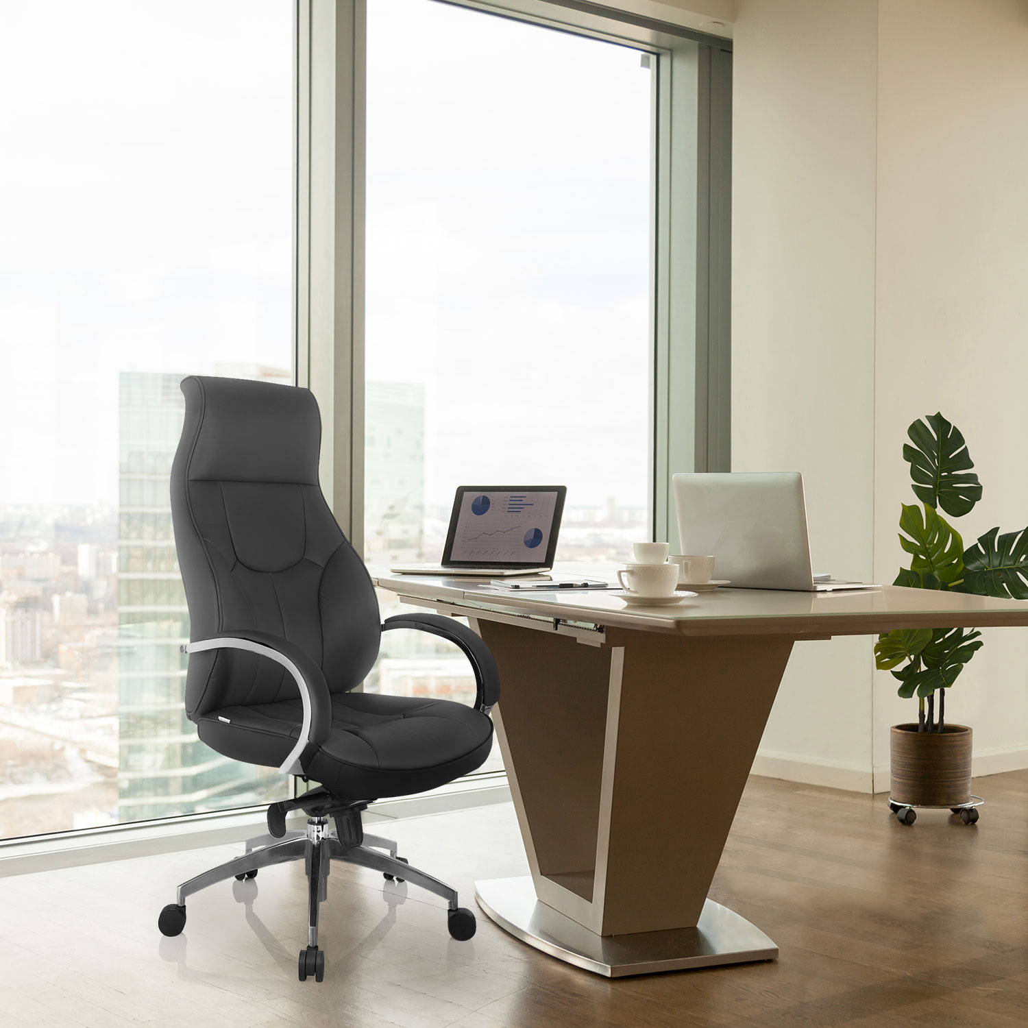 ELEGANCE I Office chair faux leather Grey