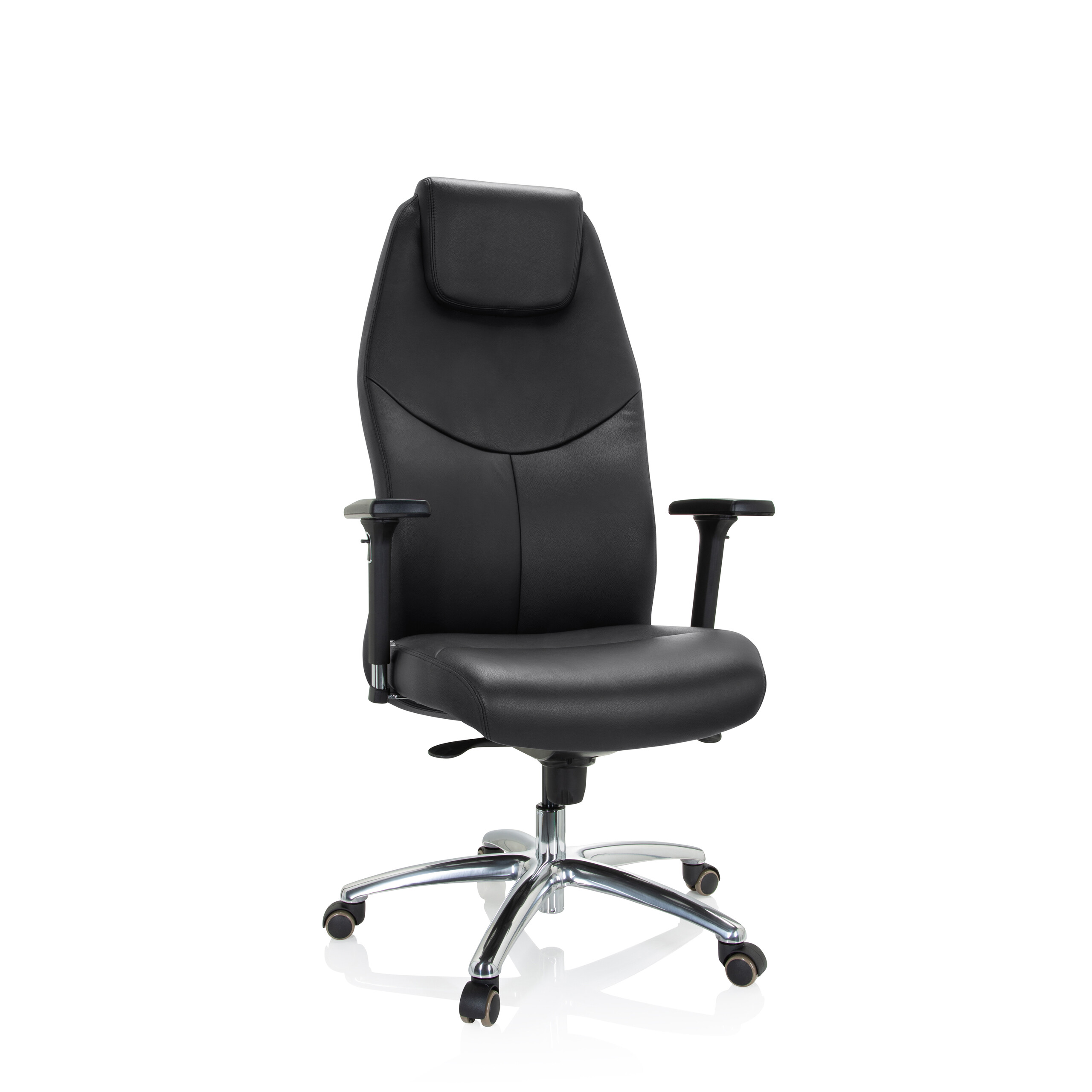 FERRARA Bürostuhl Leder Schwarz