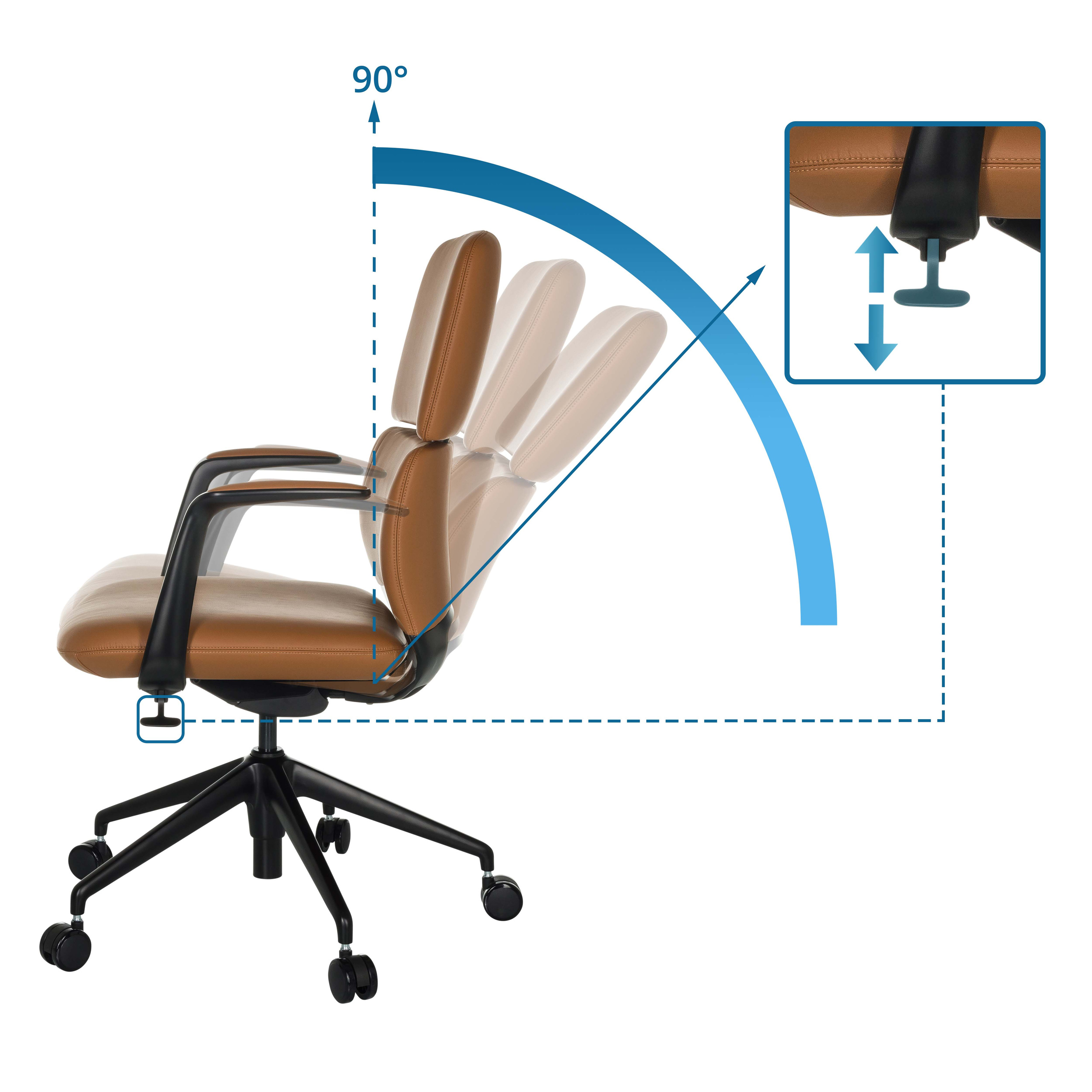 ATMOS DESIGNER Office chair Faux leather Brown