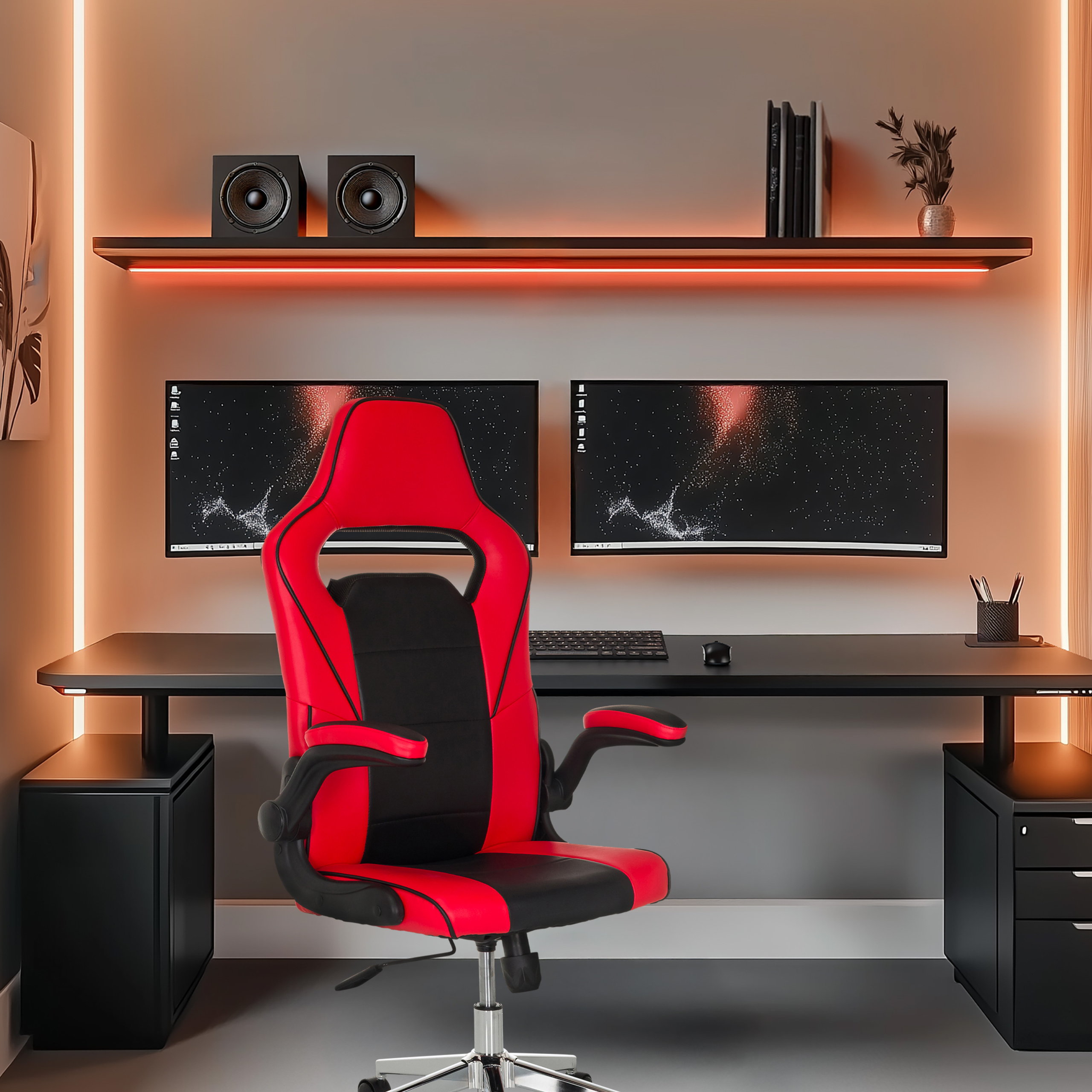 GAME SPORT PRO office chair faux leather red