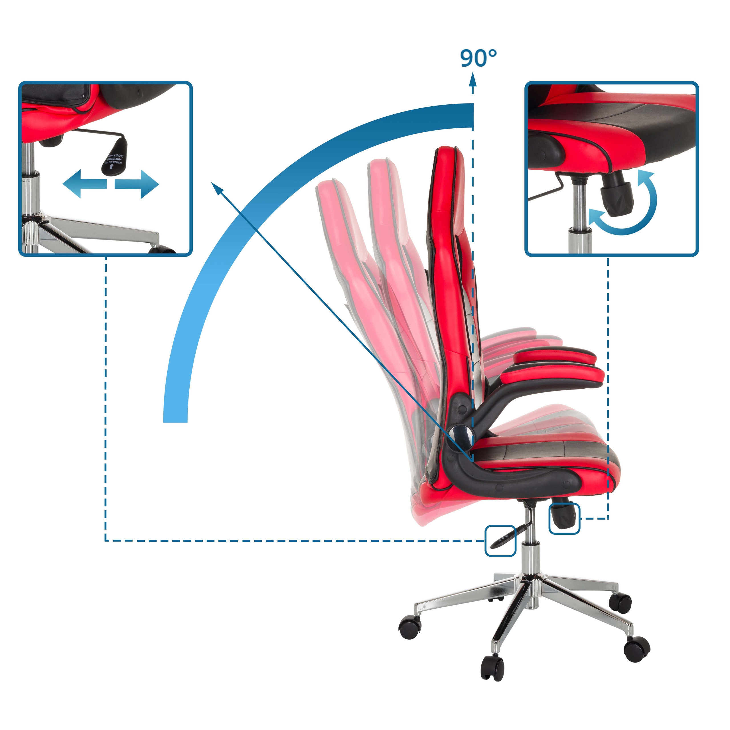 GAME SPORT PRO office chair faux leather red