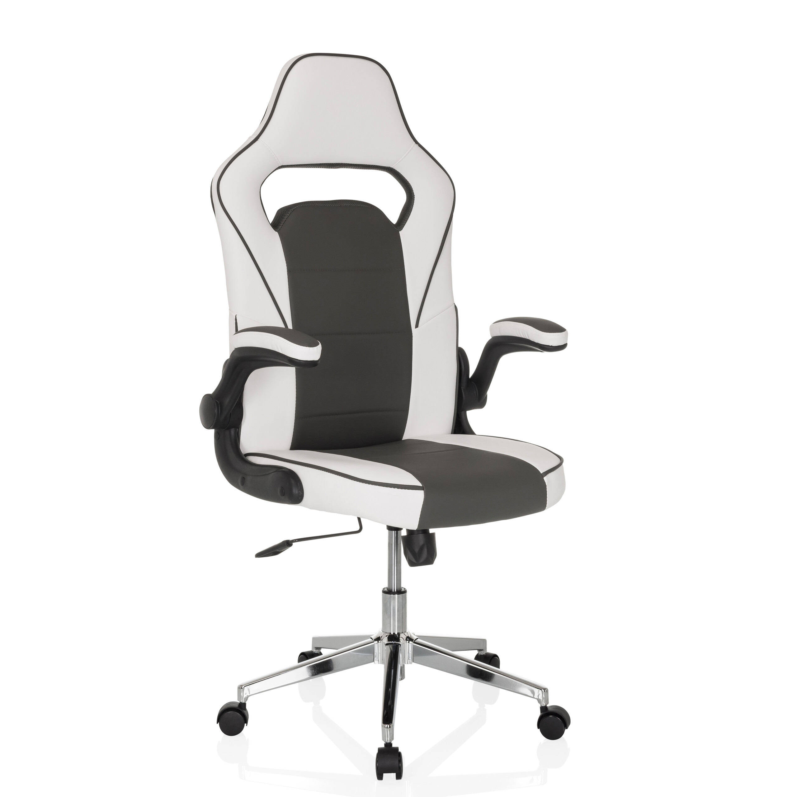 GAME SPORT PRO Bürostuhl Kunstleder Weiß Grau