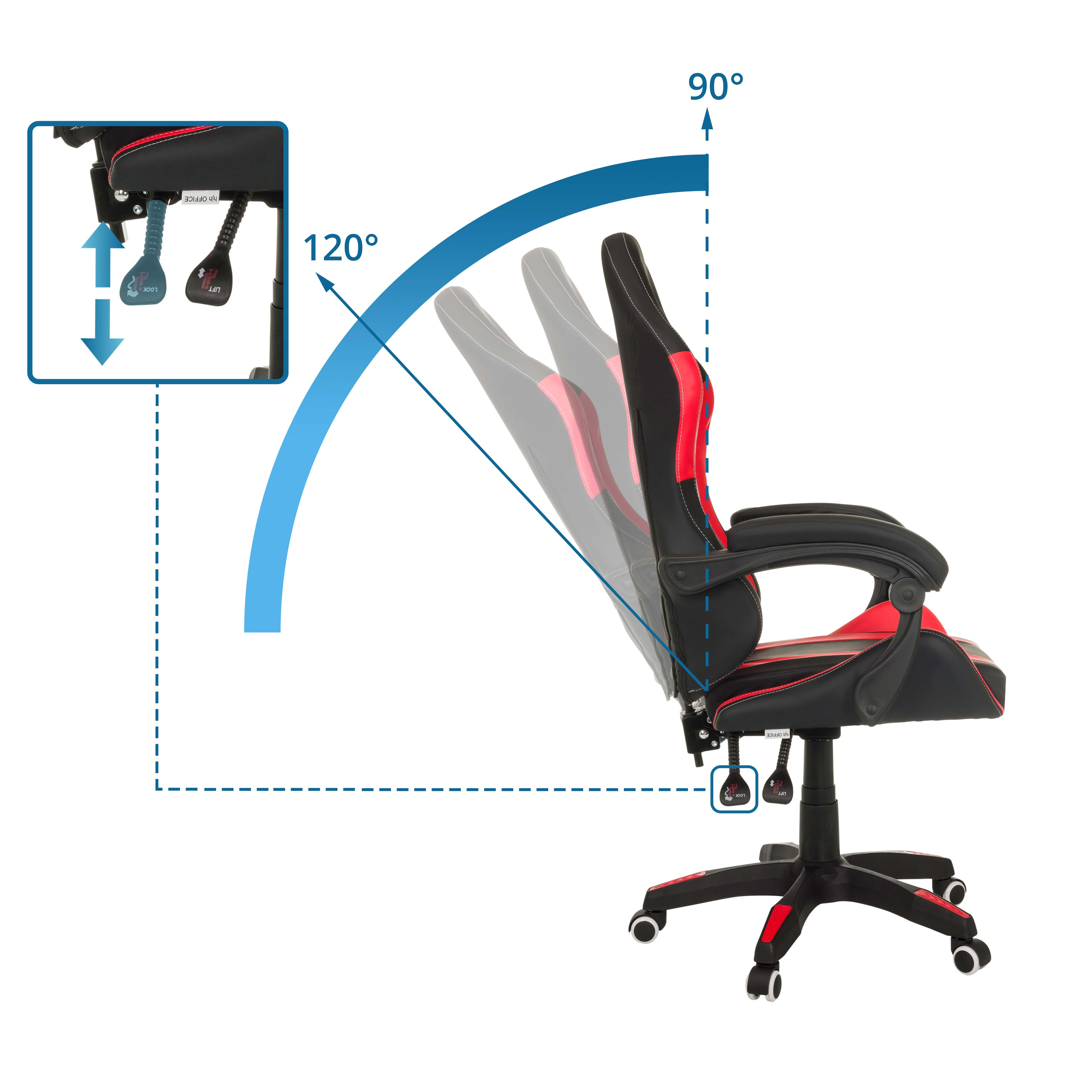 GAMEBREAKER W02 Office chair Faux leather Black