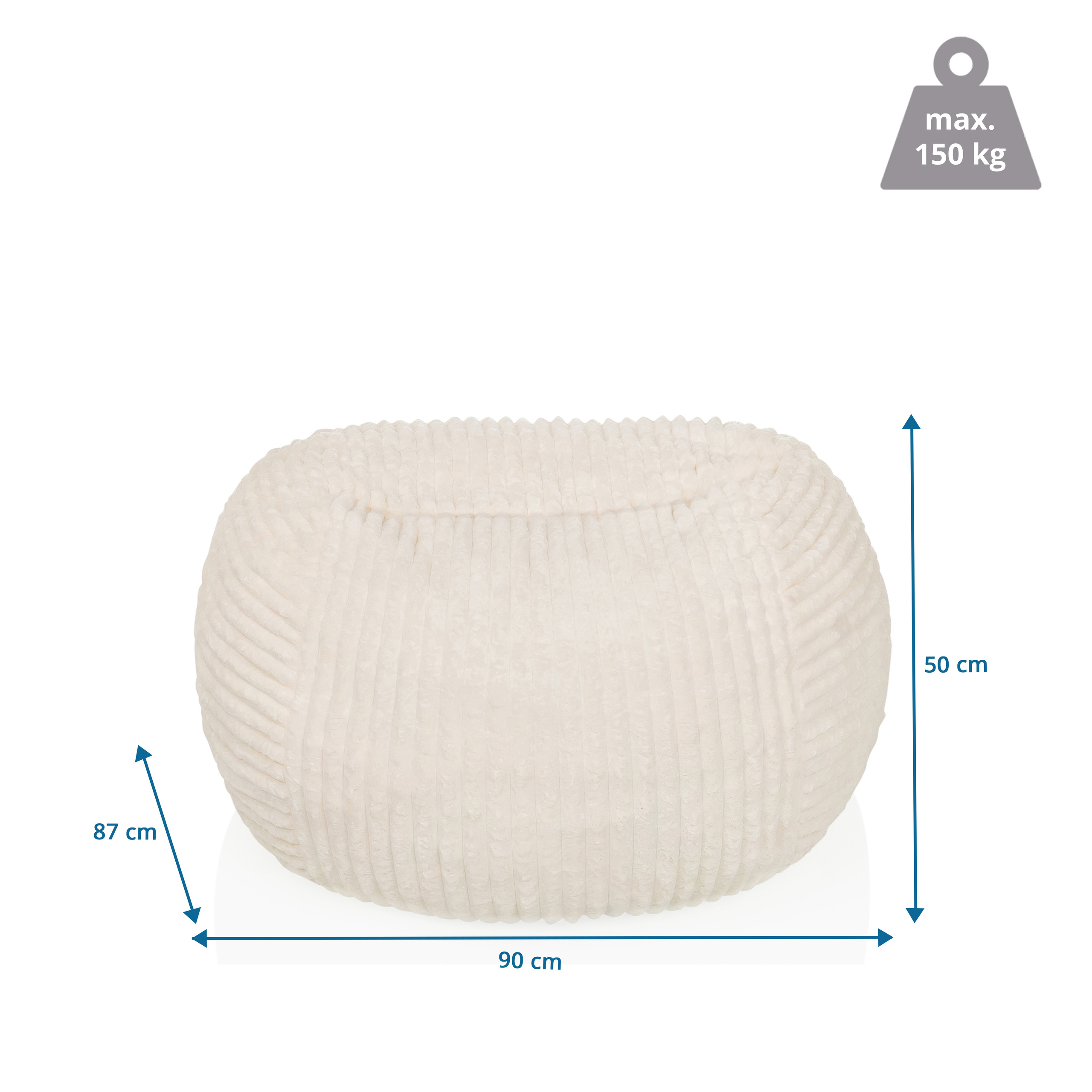Sitzolo R Sitzsack Cord Stoff Beige