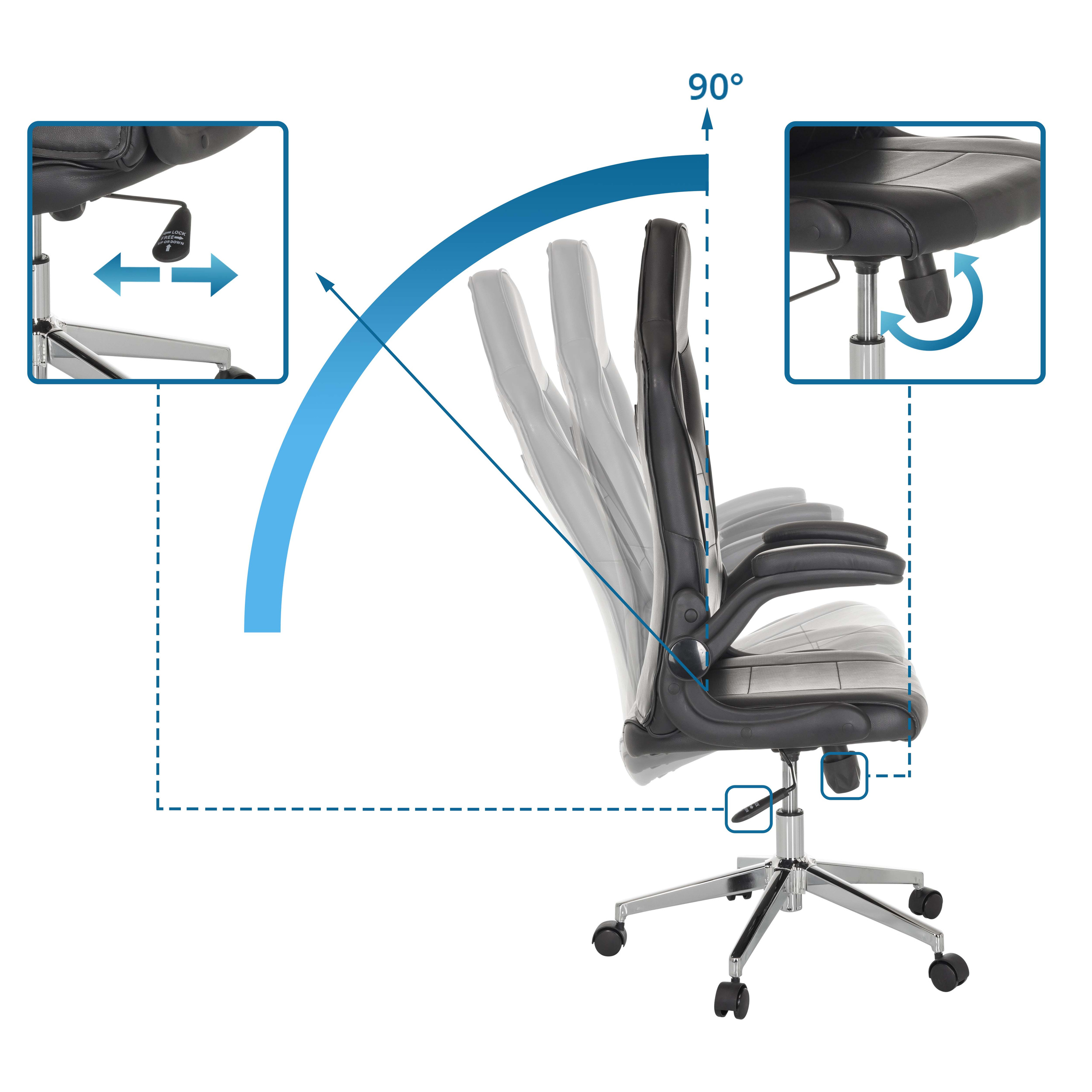 GAME SPORT PRO Office Chair Faux Leather Black