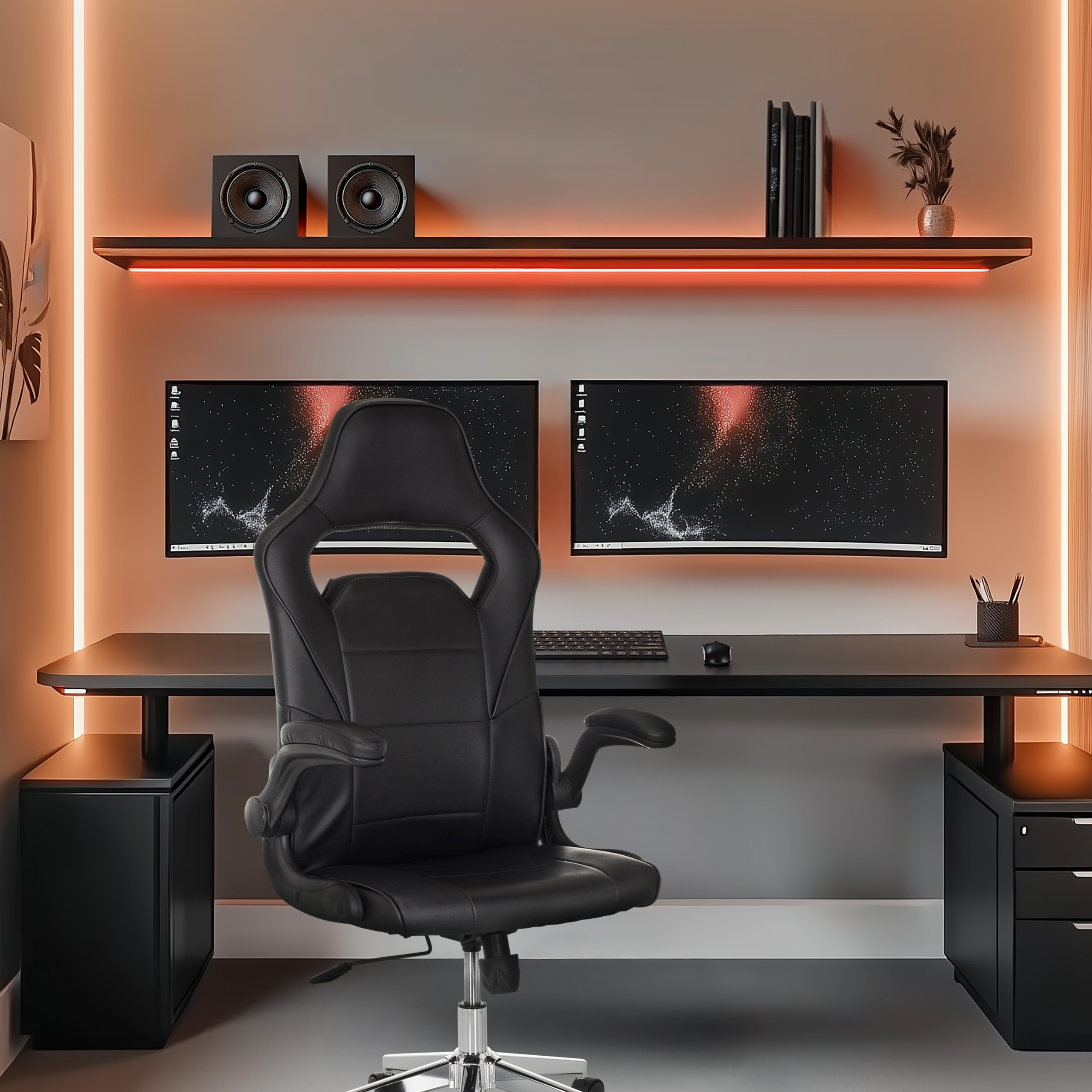GAME SPORT PRO Office Chair Faux Leather Black