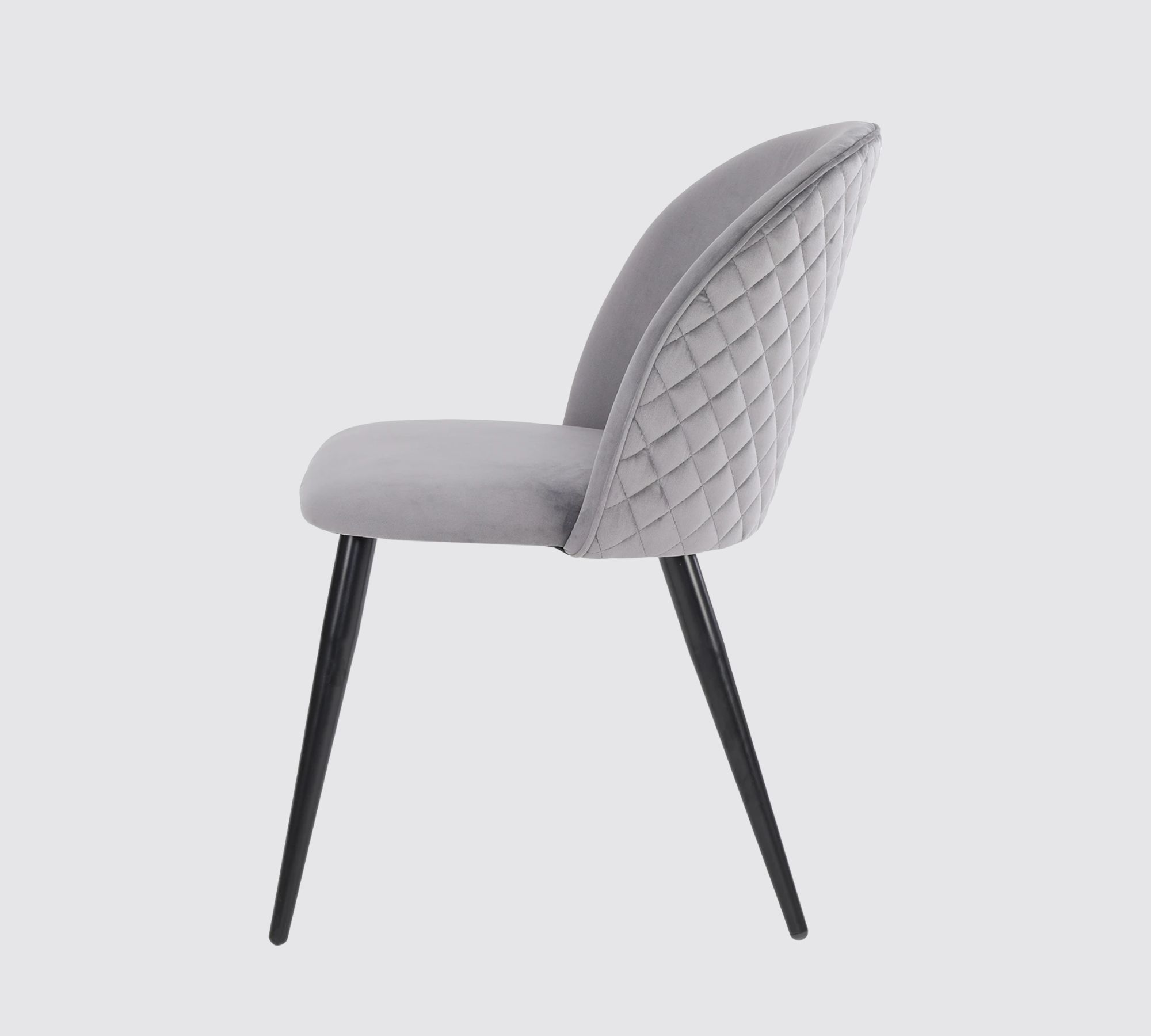 2x Velvet upholstered chair Grey