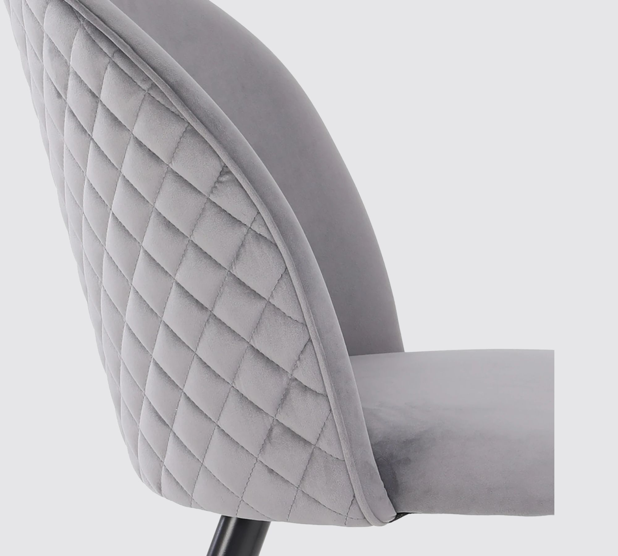 2x Velvet upholstered chair Grey