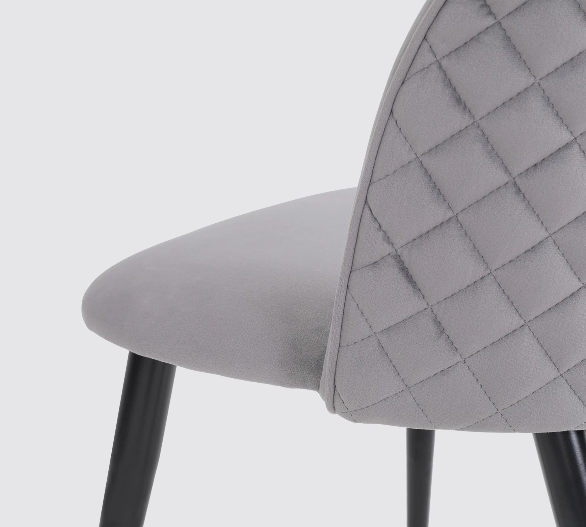 2x Velvet upholstered chair Grey