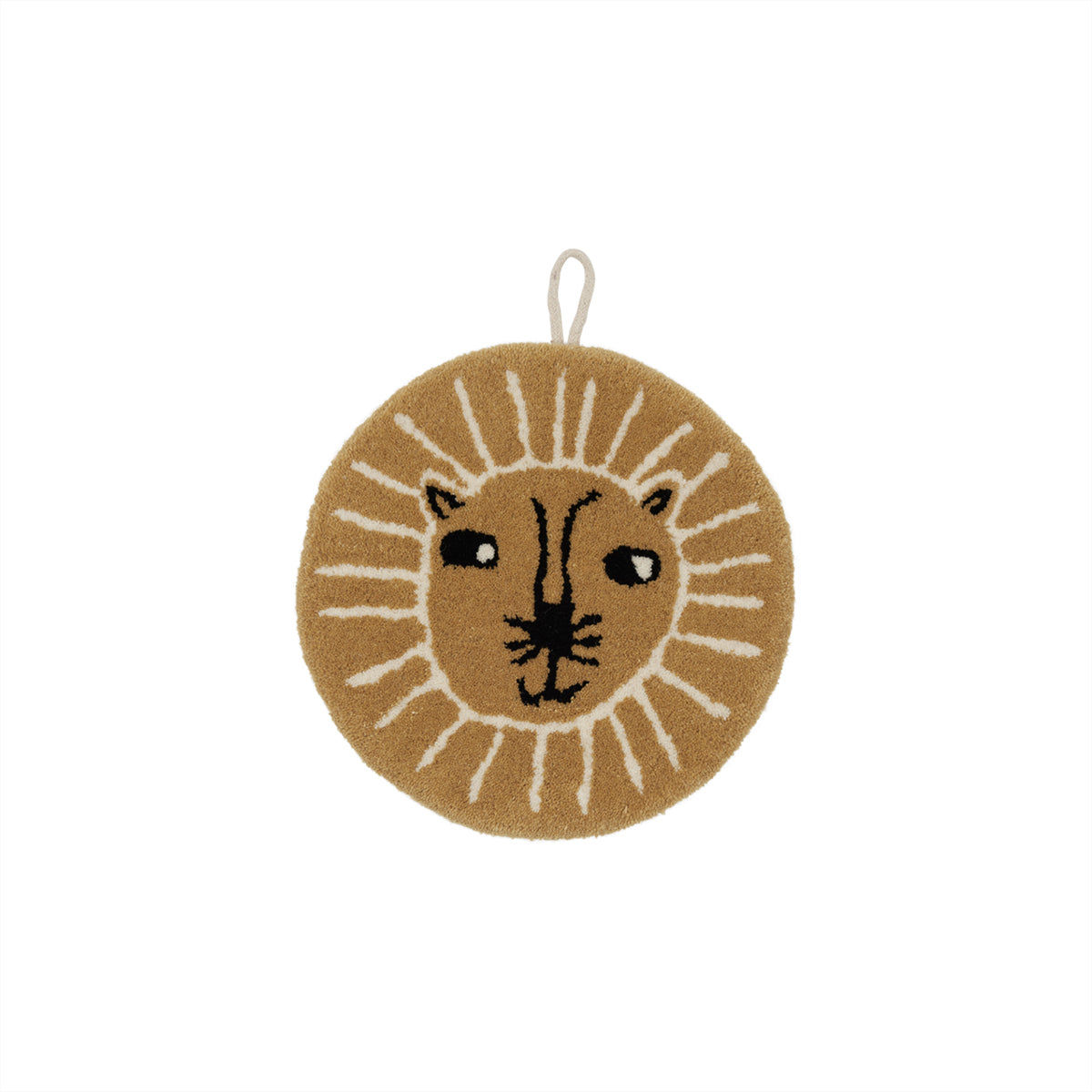 Lion miniature wall hanging made of wool