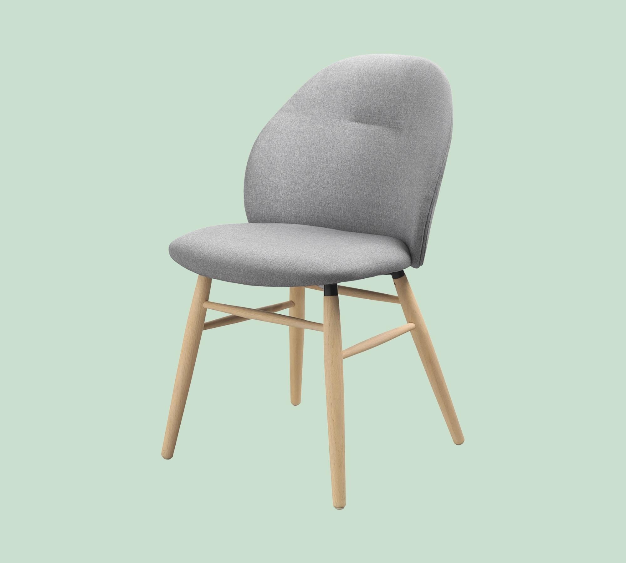 Upholstered chair with solid oak frame
