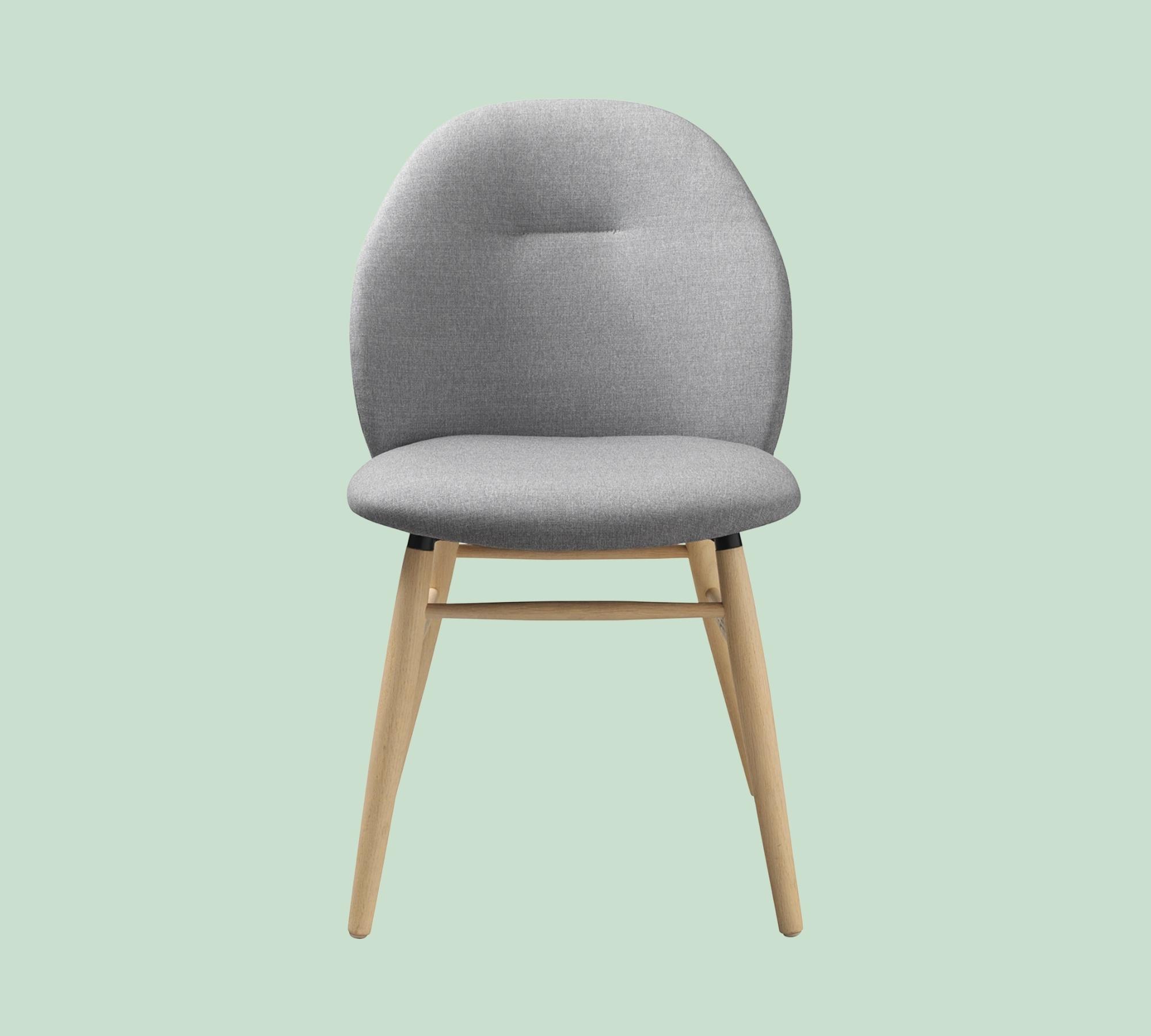 Upholstered chair with solid oak frame