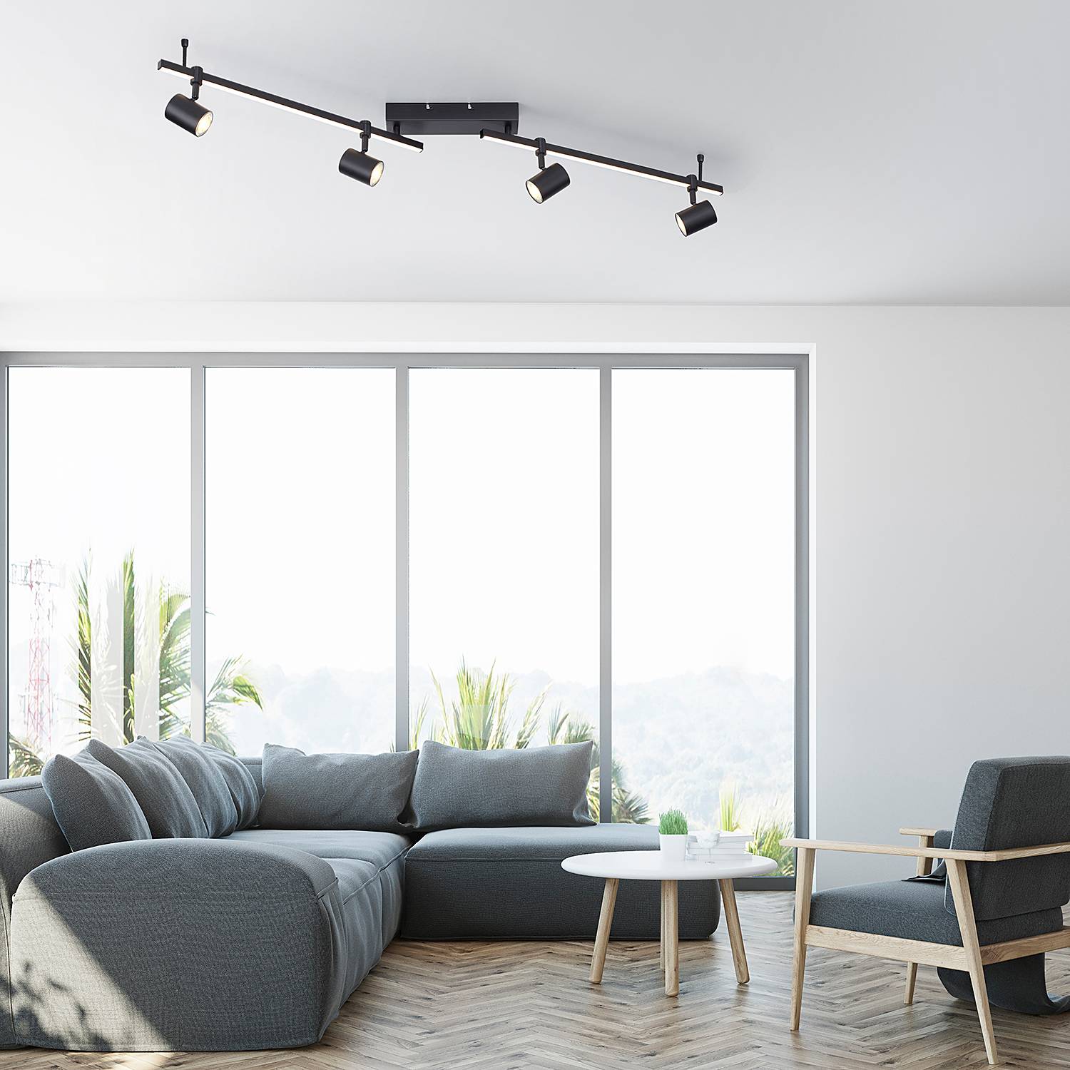 Ceiling light Barik Iron, Aluminum / Polycarbonate 5-flame Number of flames: 5