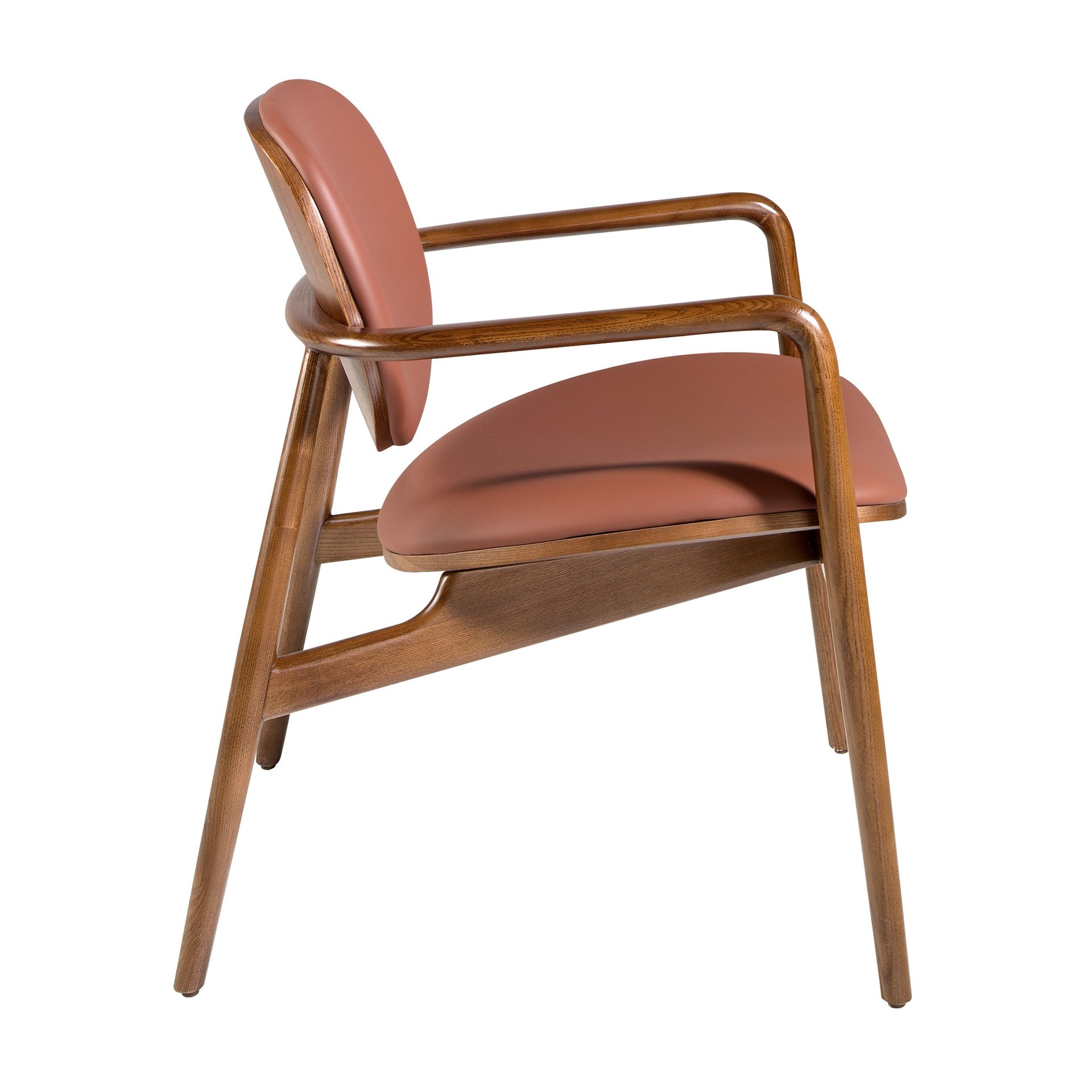 Armchair Faux Leather Walnut