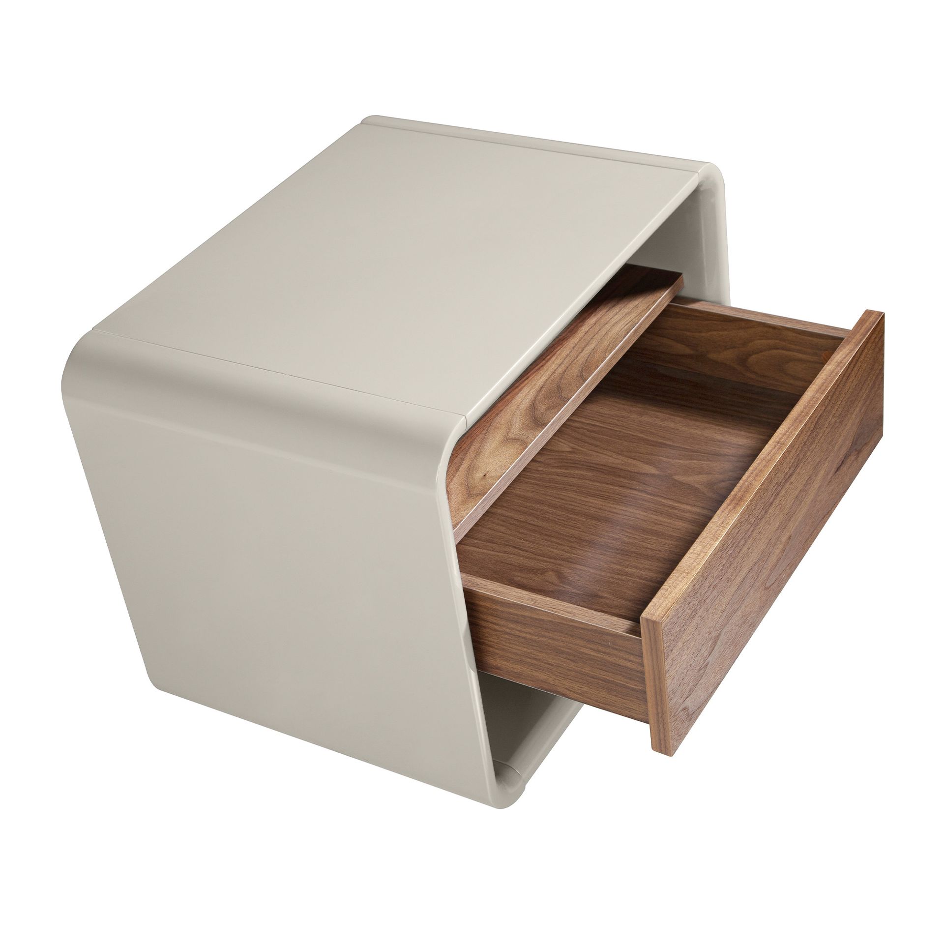 Nightstand Wood veneer Grey