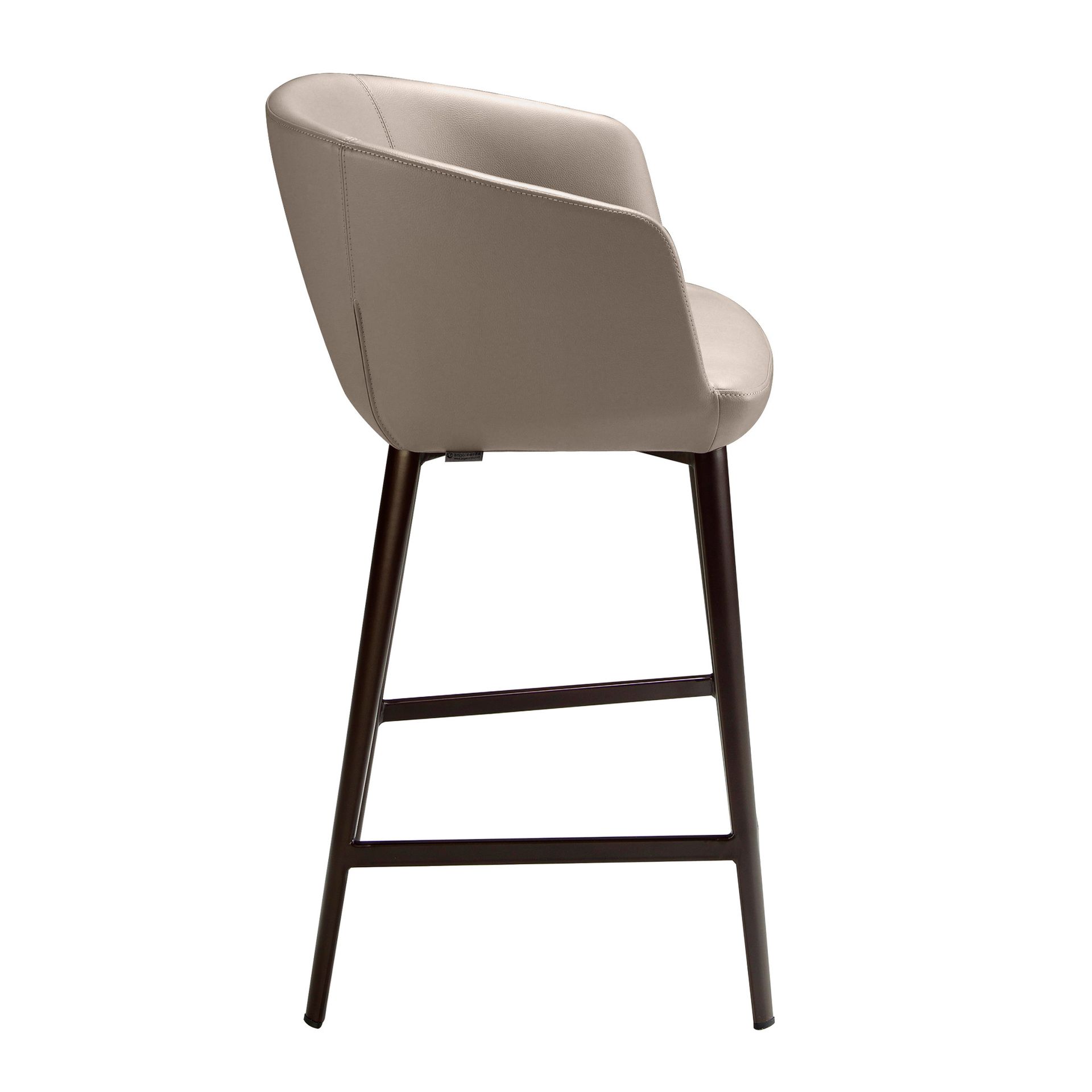 Bar stool faux leather grey