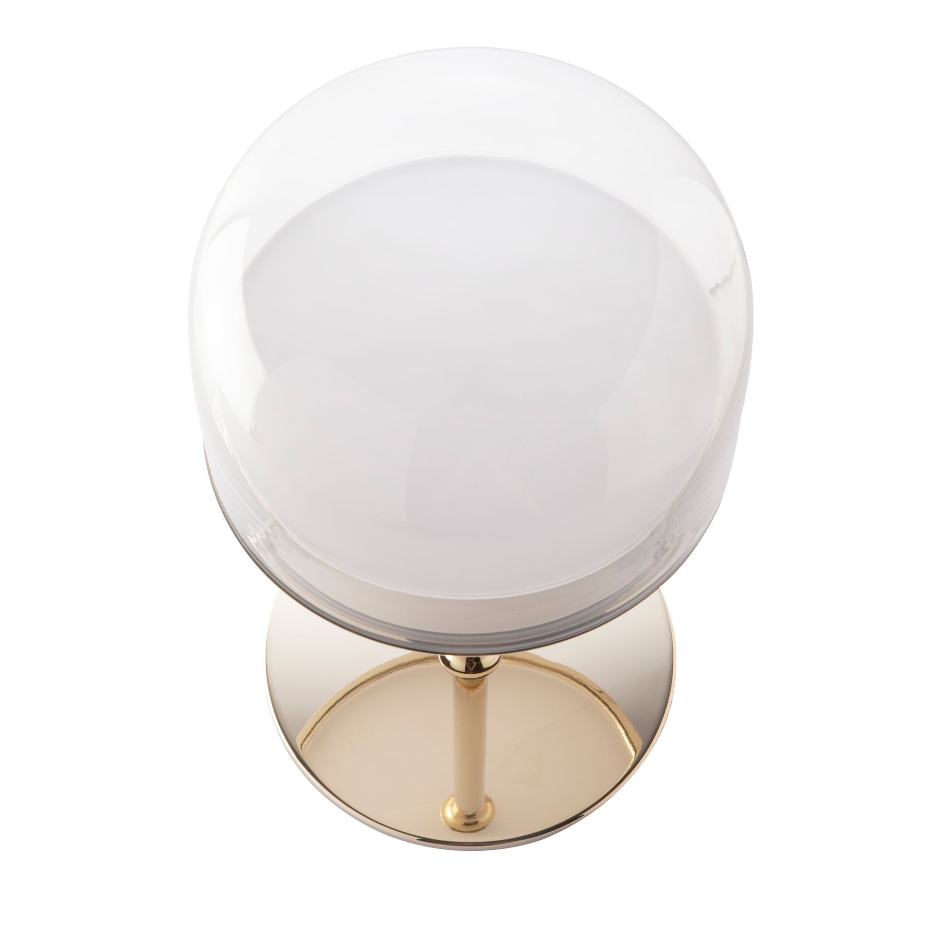 Lampada da tavolo acciaio vetro oro