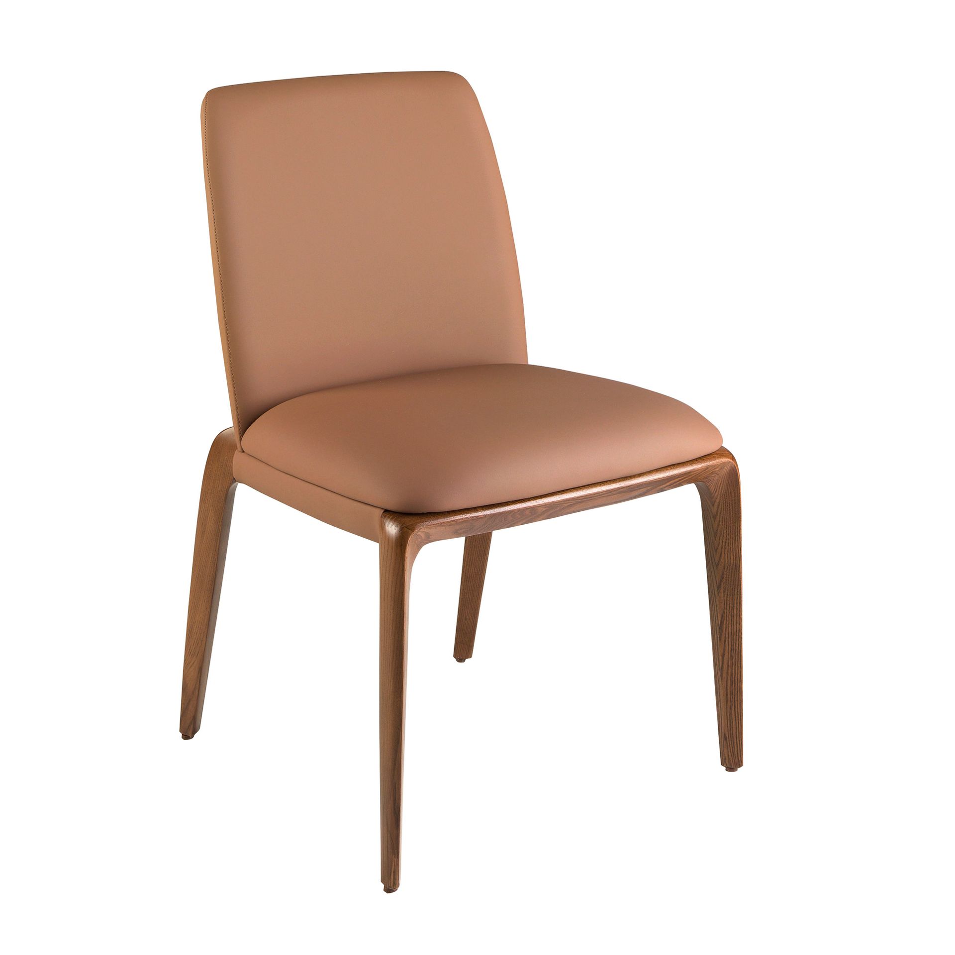 Dining chair faux leather brown